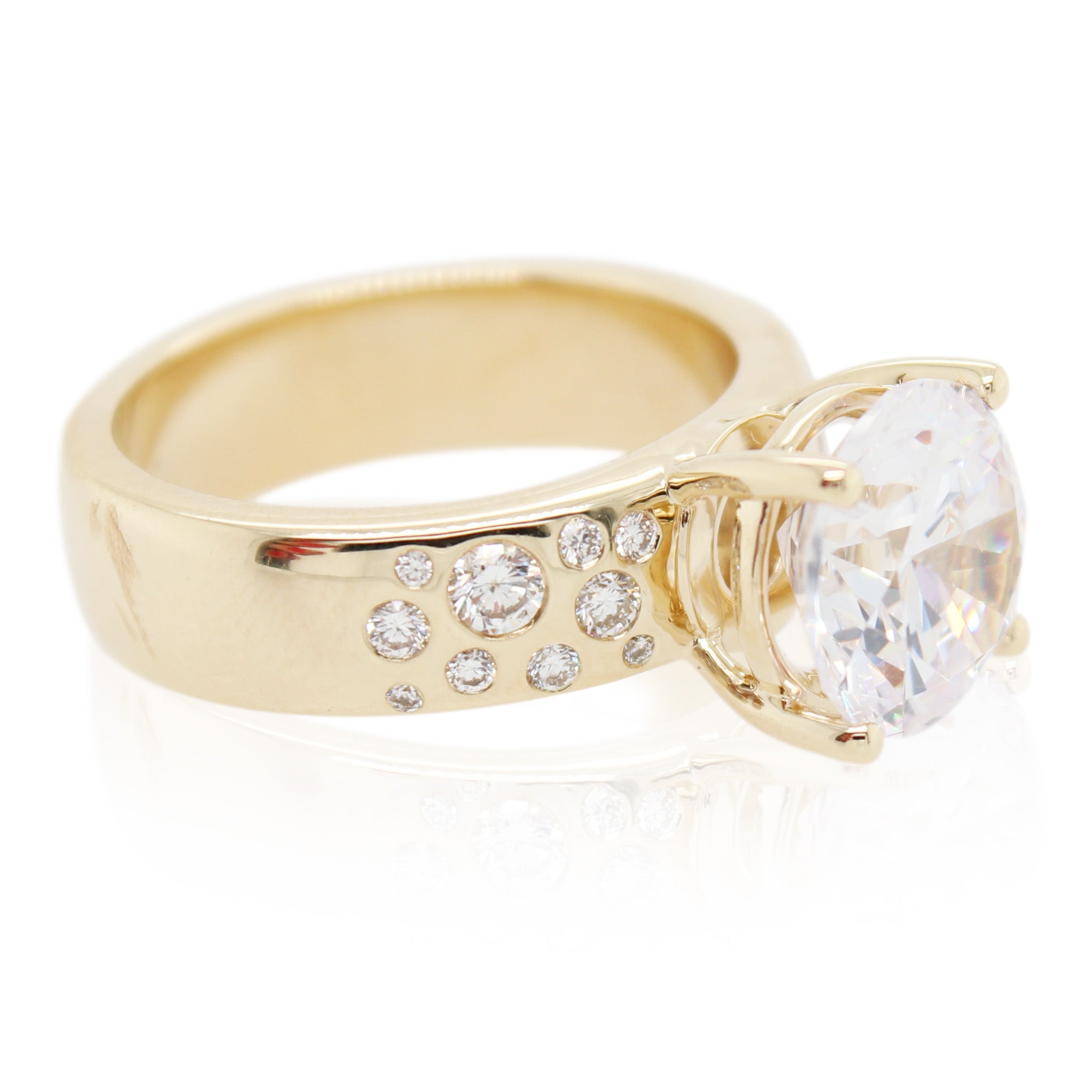 Bezel Set Diamond Accented Engagement Mounting