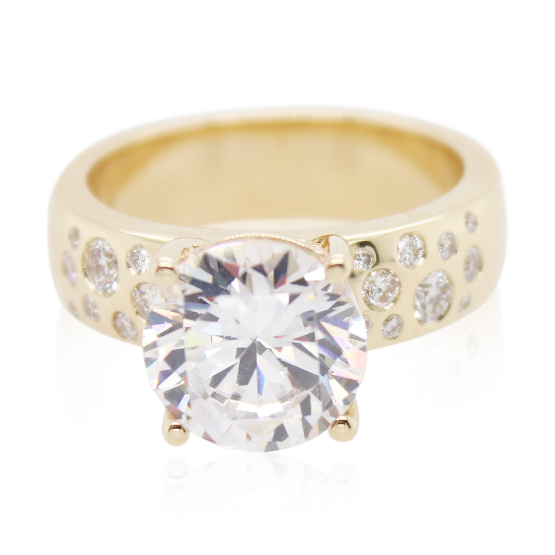 Bezel Set Diamond Accented Engagement Mounting