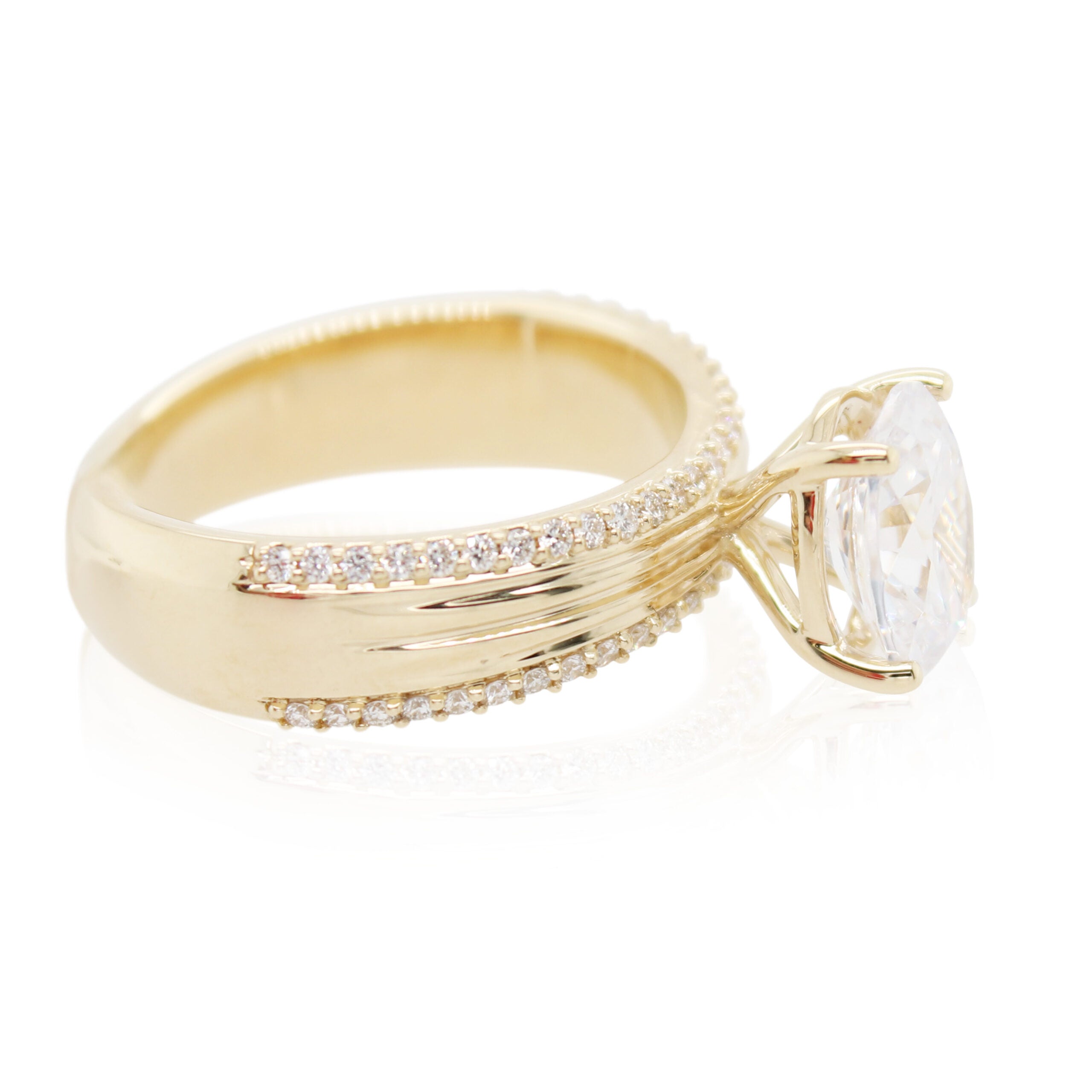 Yellow Gold Diamond Edge Engagement Mounting