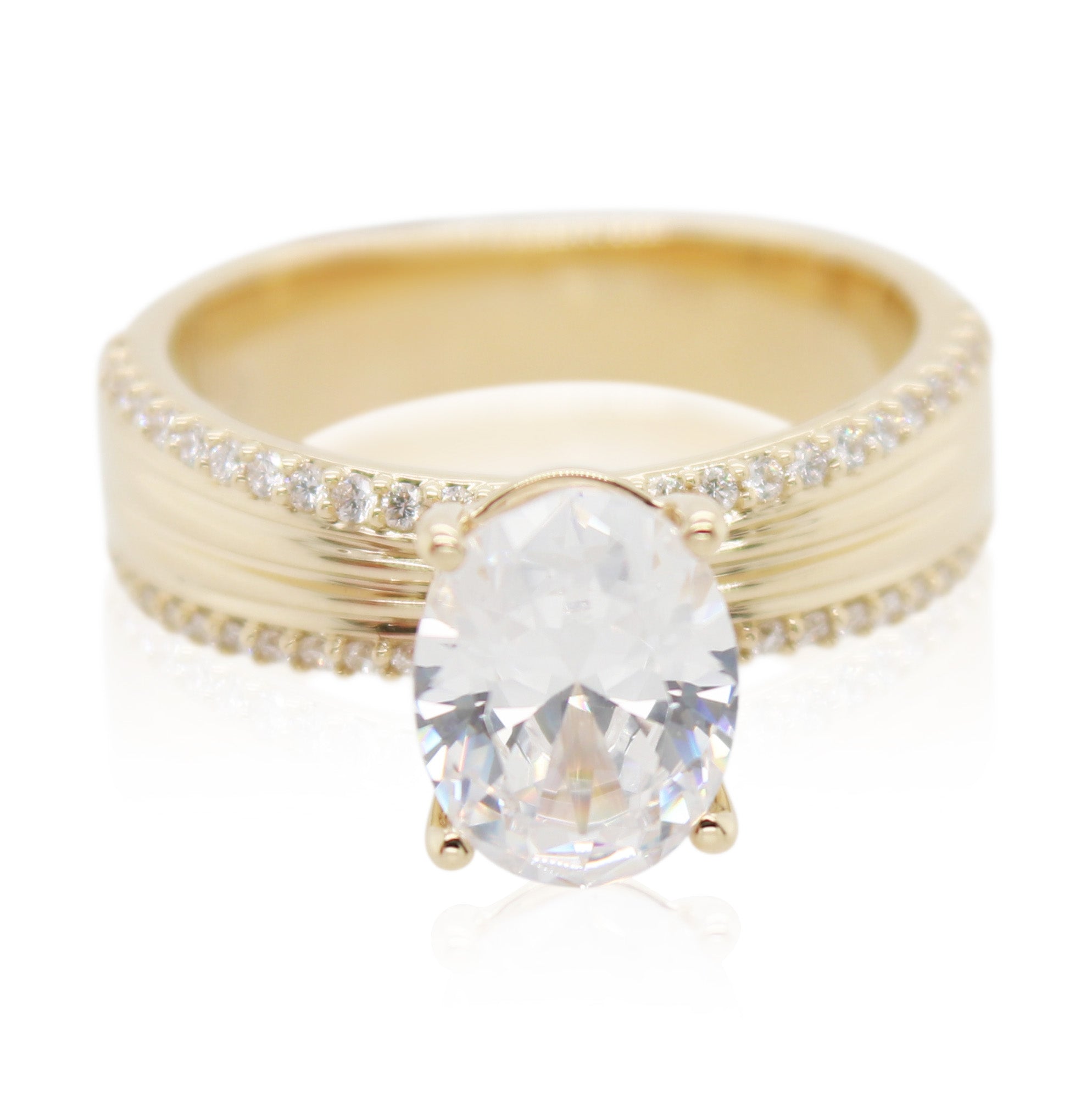 Yellow Gold Diamond Edge Engagement Mounting