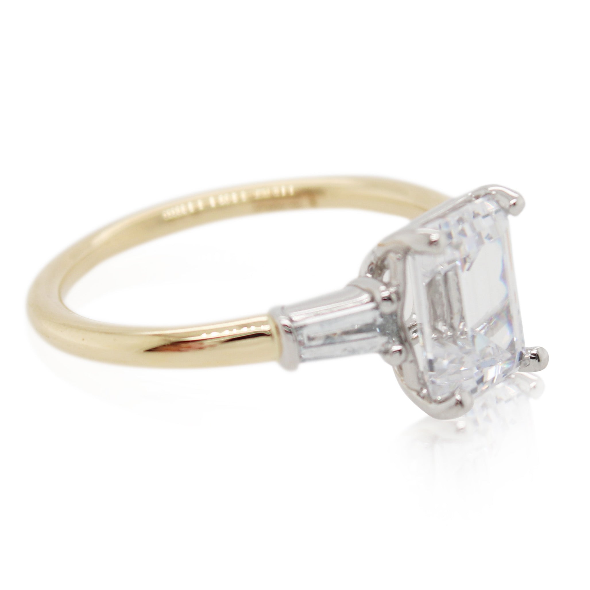 Precision Set 1.50ct Emerald Cut 3 Stone Engagement Mounting