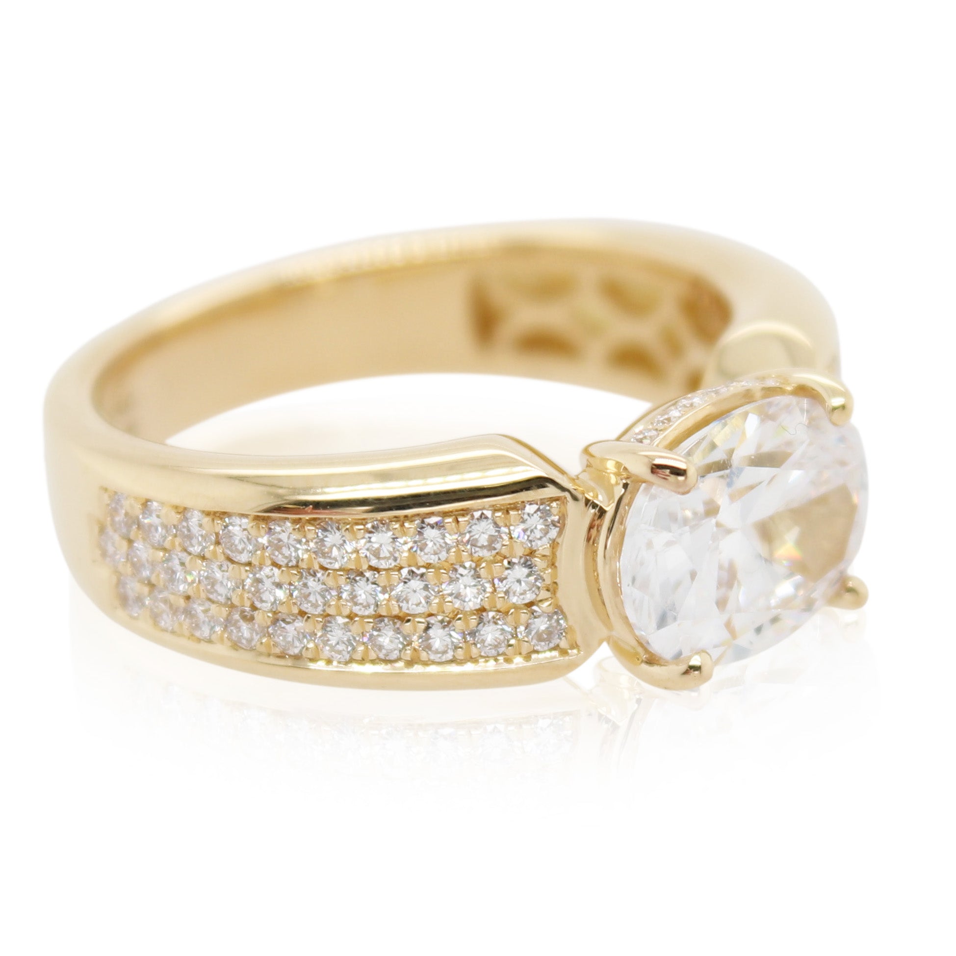 Precision Set Tri Row Diamond Mounting