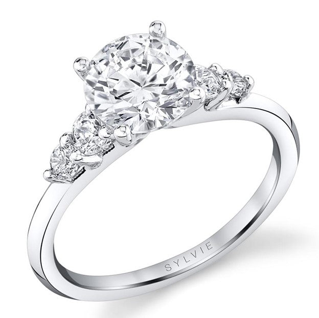 Sylvie White Gold 4 Stone Diamond Engagement Ring Mounting