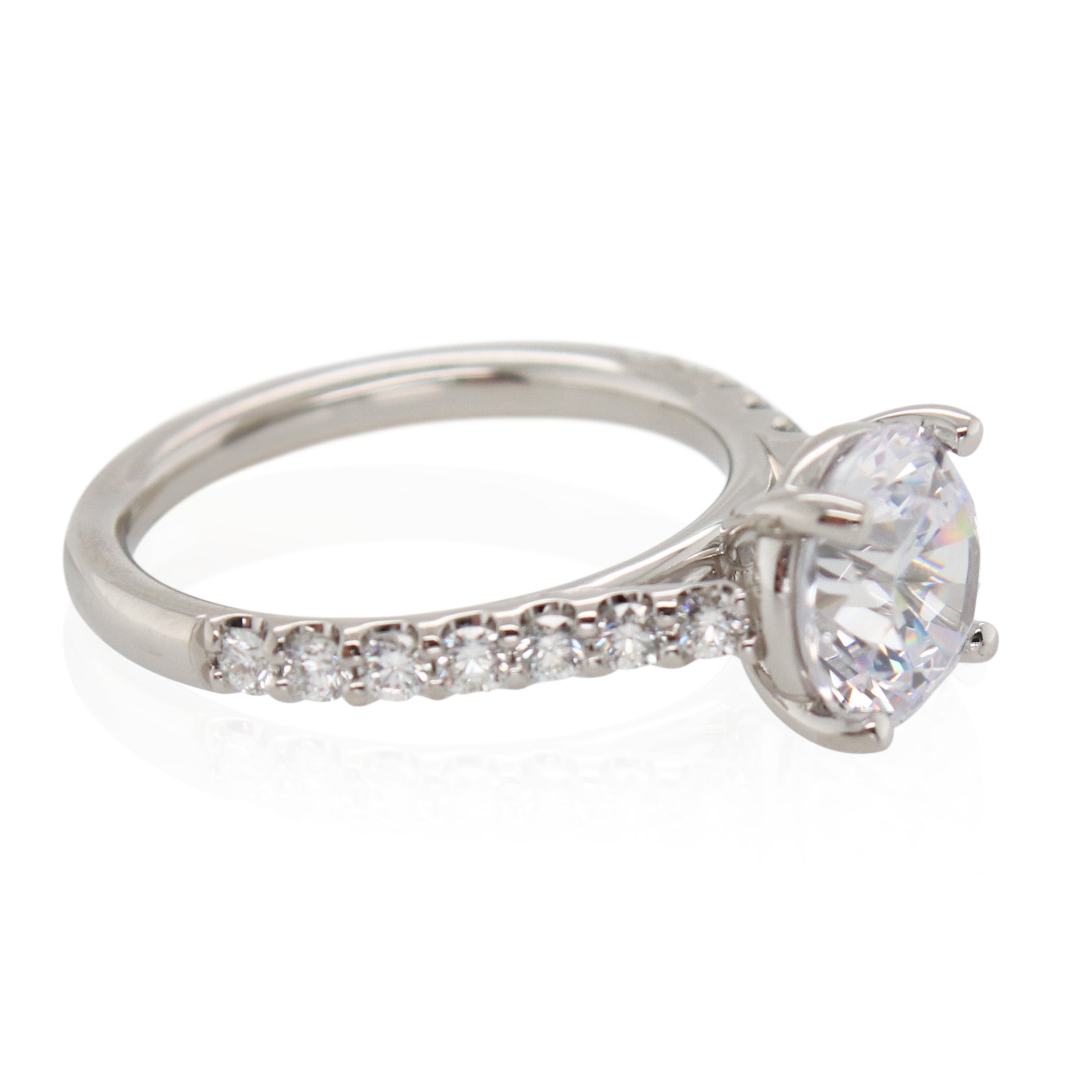 Precision Set Platinum 2ct Engagement Ring Mounting