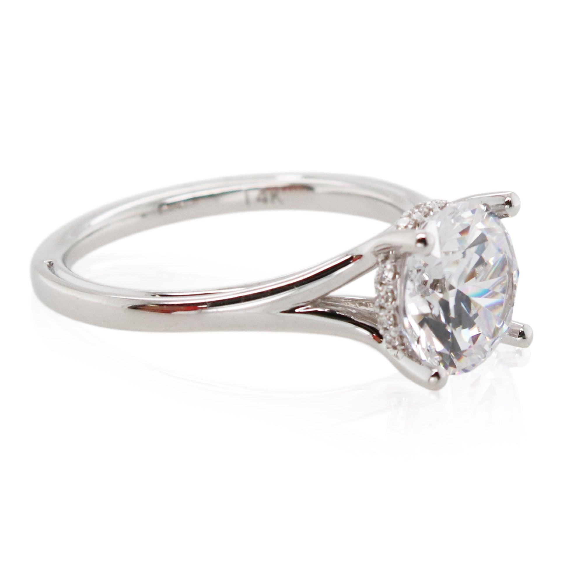 Sylvie 2ct Hidden Halo Engagement Ring Mounting