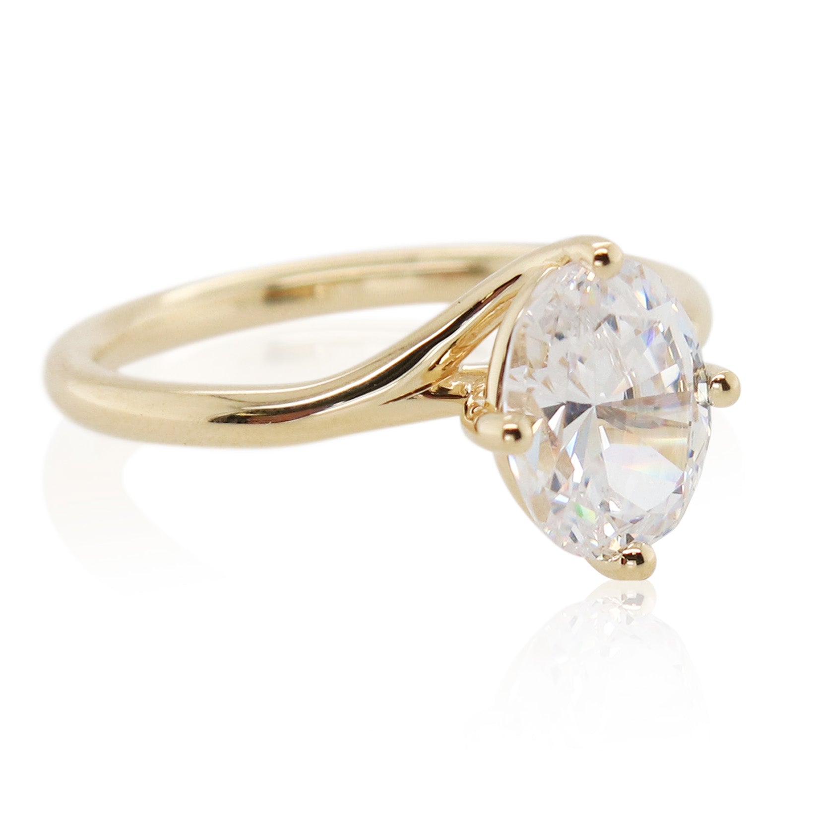 Precision Set 1.50ct Oval Diamond Wrap Around Engagement Ring Mounting