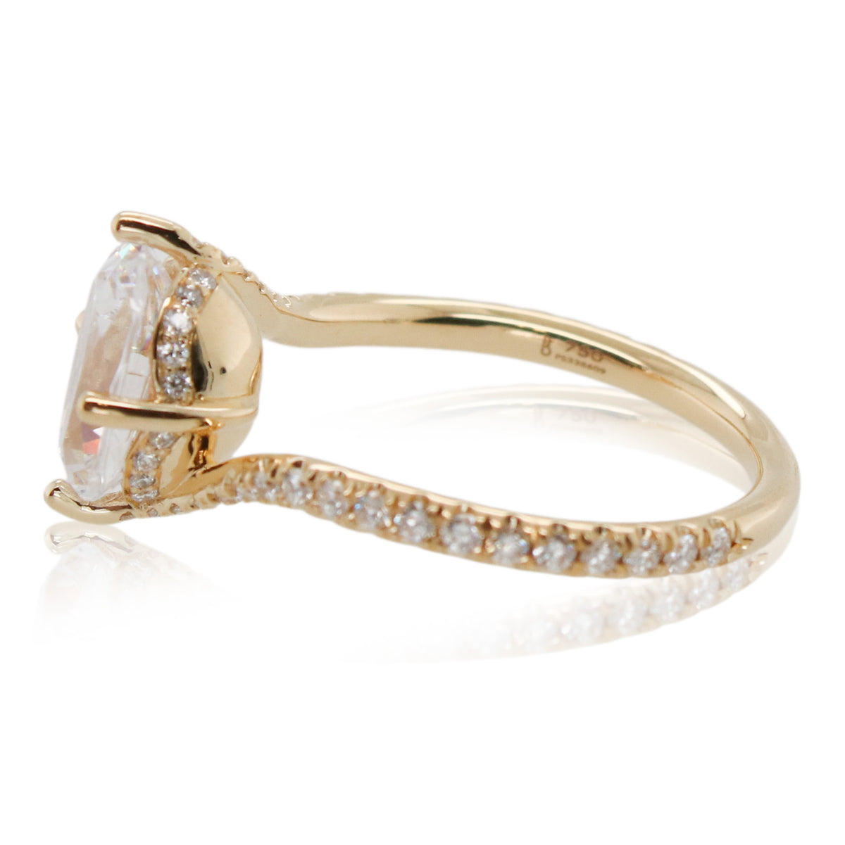 Precision Set 2ct Oval Diamond Wrap Around Engagement Ring Mounting