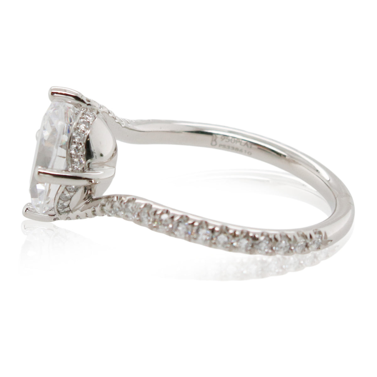 Precision Set Platinum 2ct Oval Diamond Wrap Around Mounting