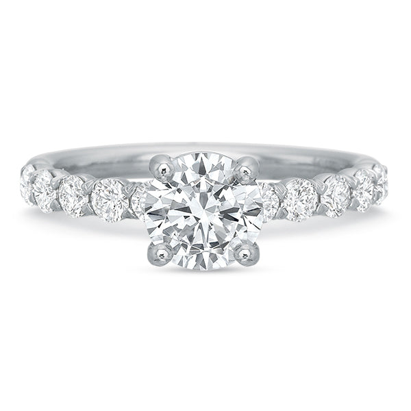 Half Round Solitaire Engagement Ring