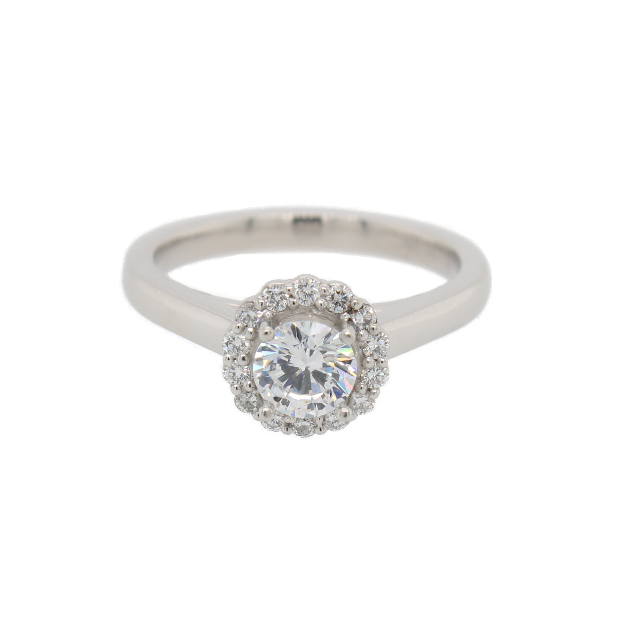 Round Diamond Halo Engagement Ring