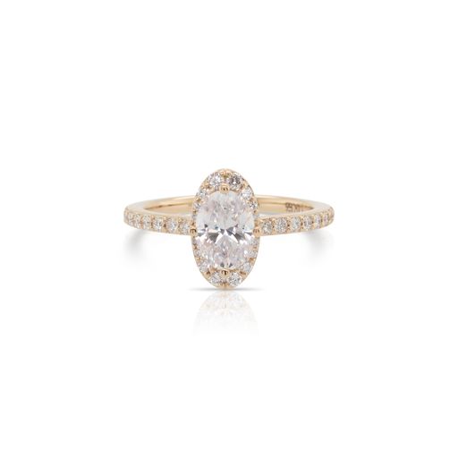 Oval Diamond Halo Engagement Ring