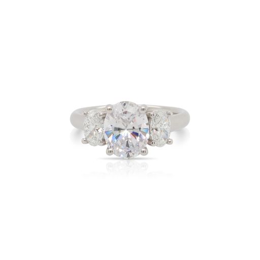 3 Stone Oval Diamond Engagement Ring