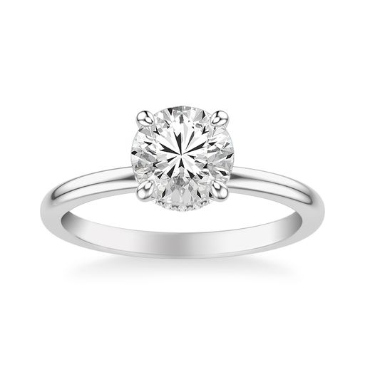 Hidden Halo Diamond Engagement Ring