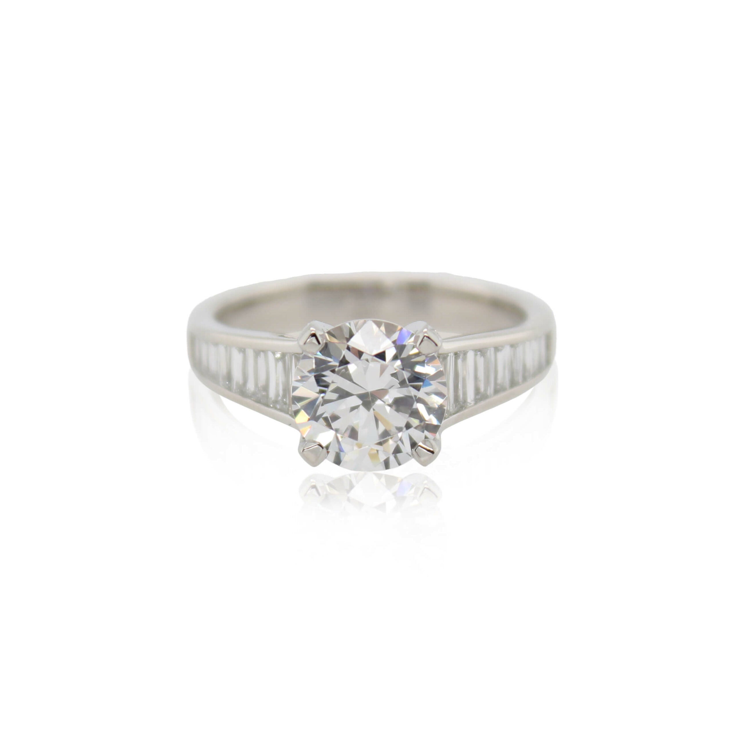 Diamond Platinum Crisscut Engagement Ring