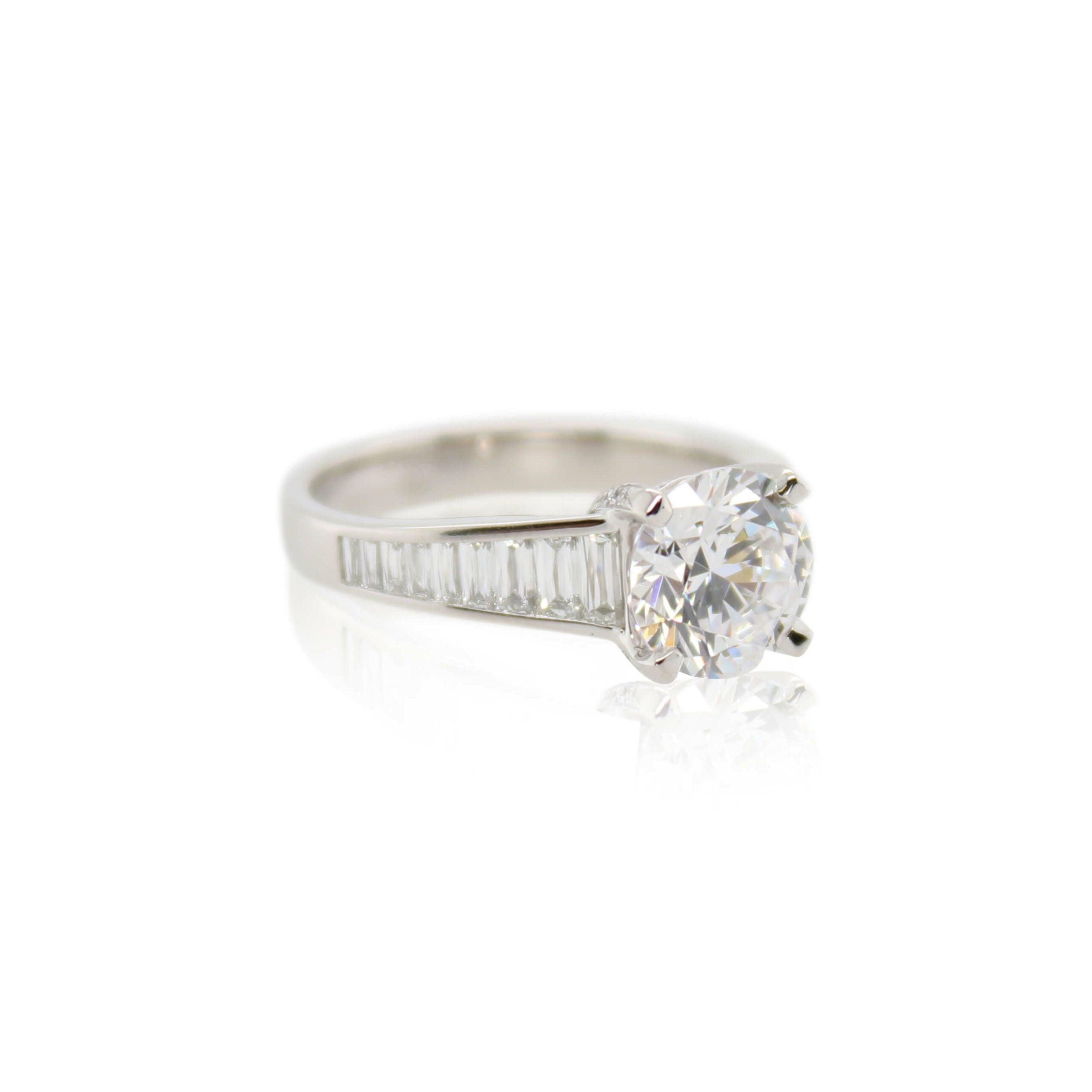 Diamond Platinum Crisscut Engagement Ring