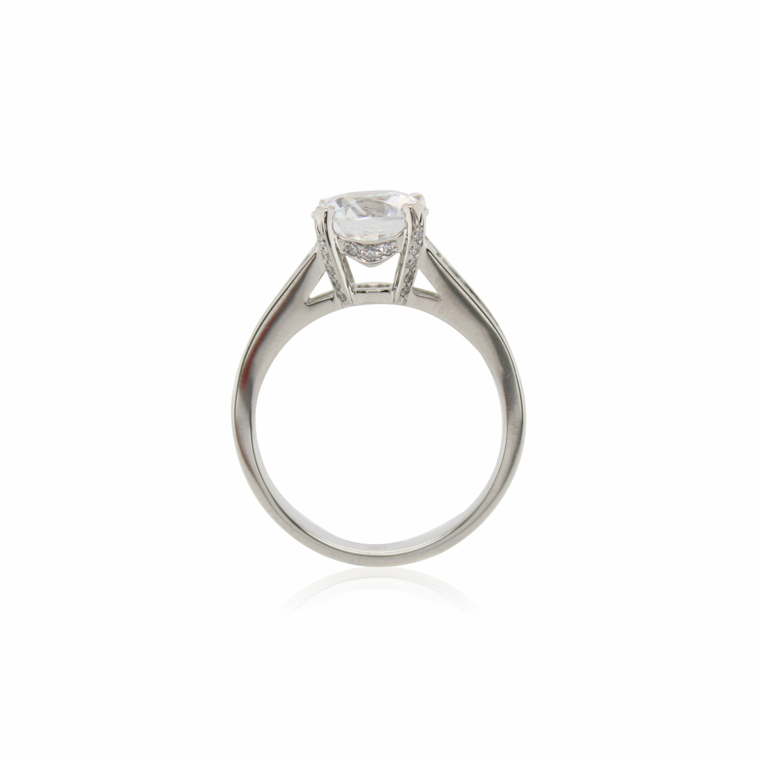 Diamond Platinum Crisscut Engagement Ring