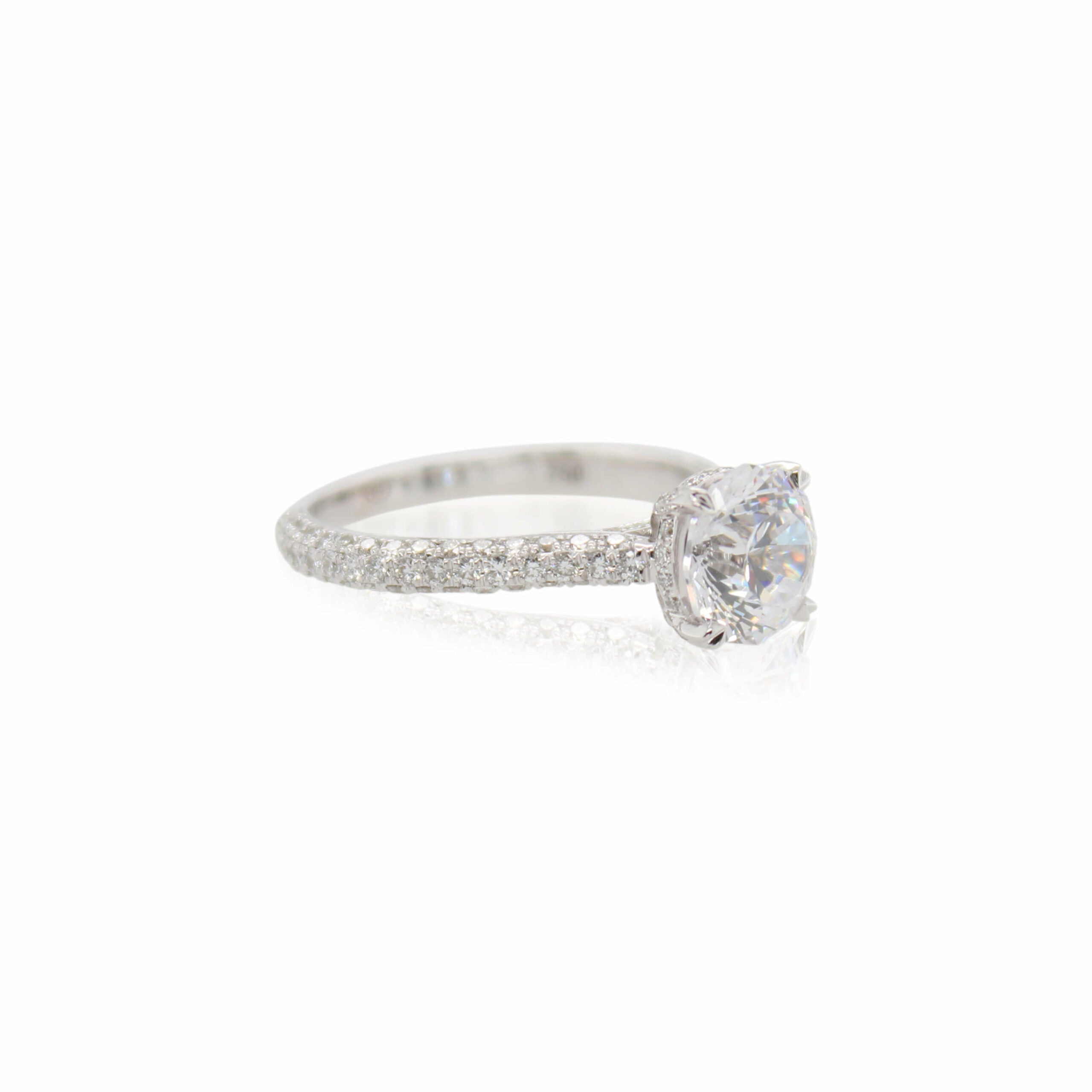Crisscut New York Tri Side Diamond Engagement Ring