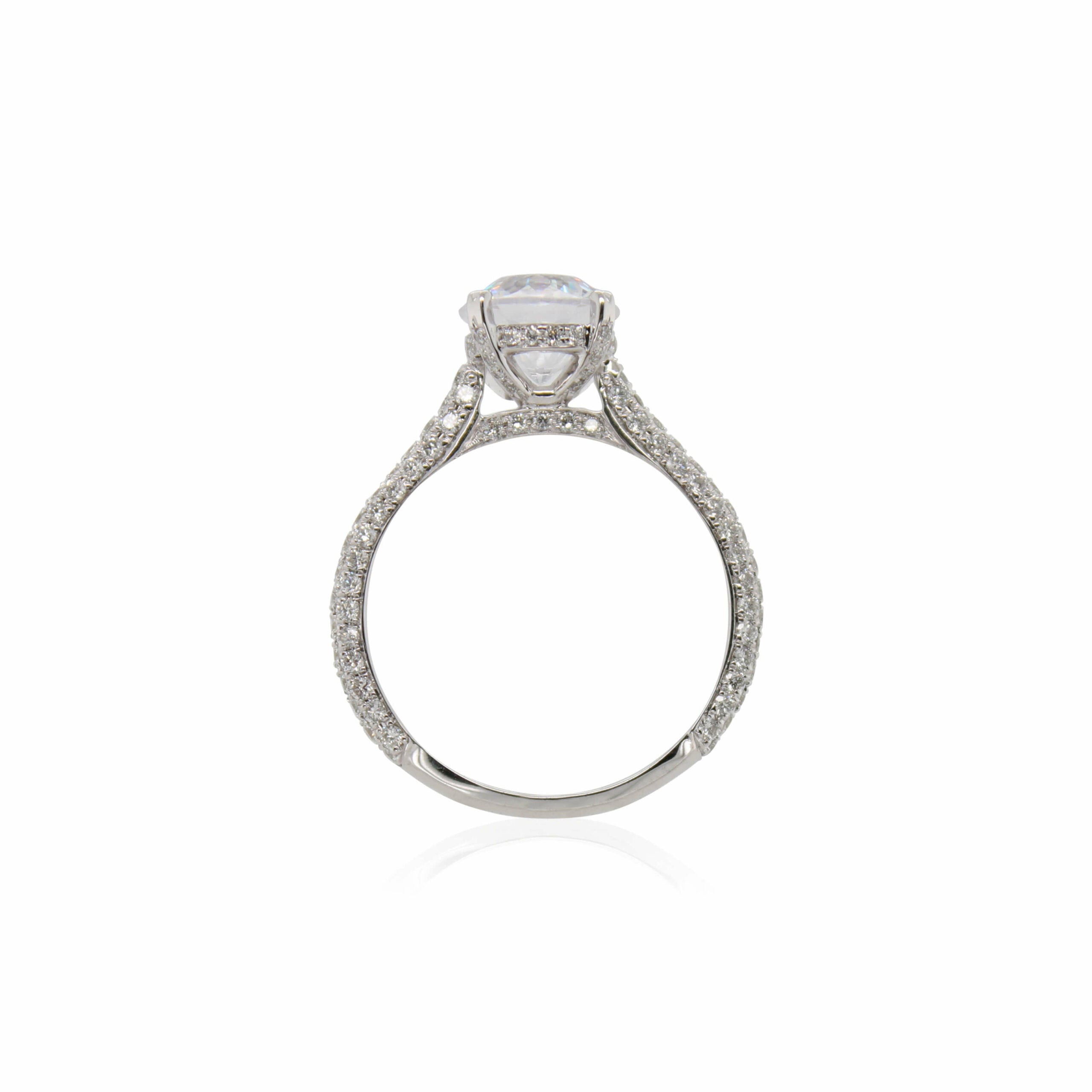 Crisscut New York Tri Side Diamond Engagement Ring