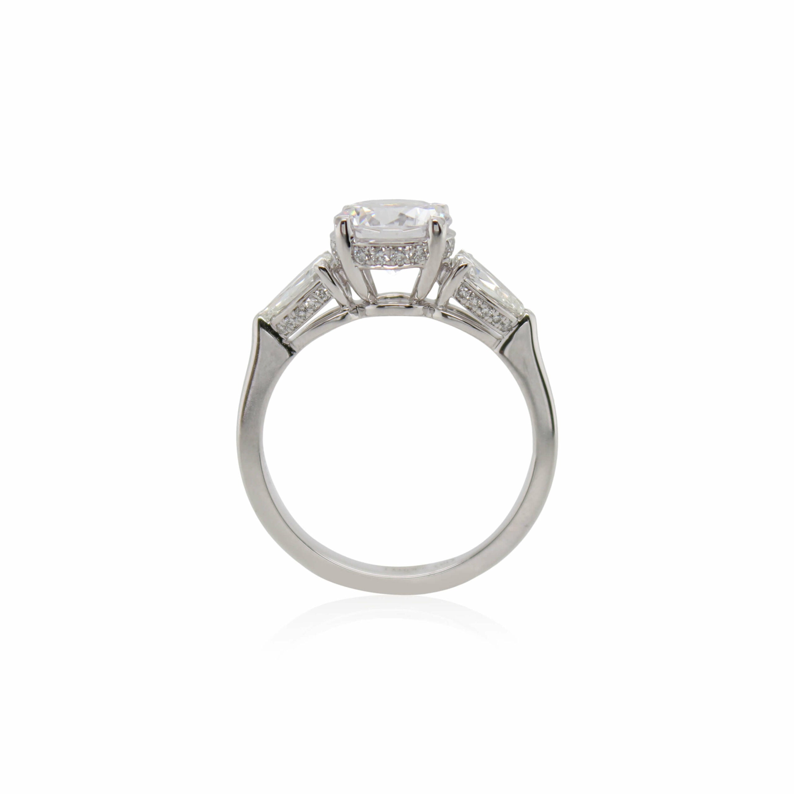 Crisscut New York Diamond Pear Accent Engagement Ring