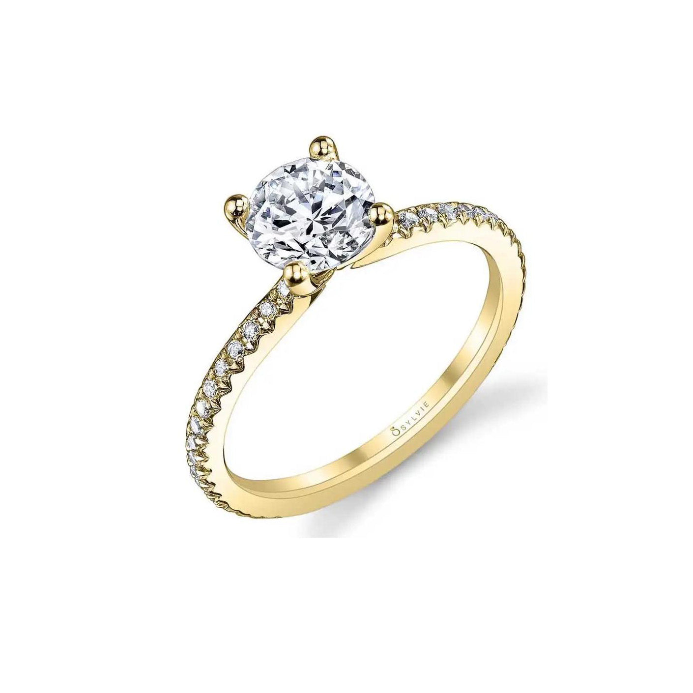 Yellow Gold Diamond Engagement Ring Ring