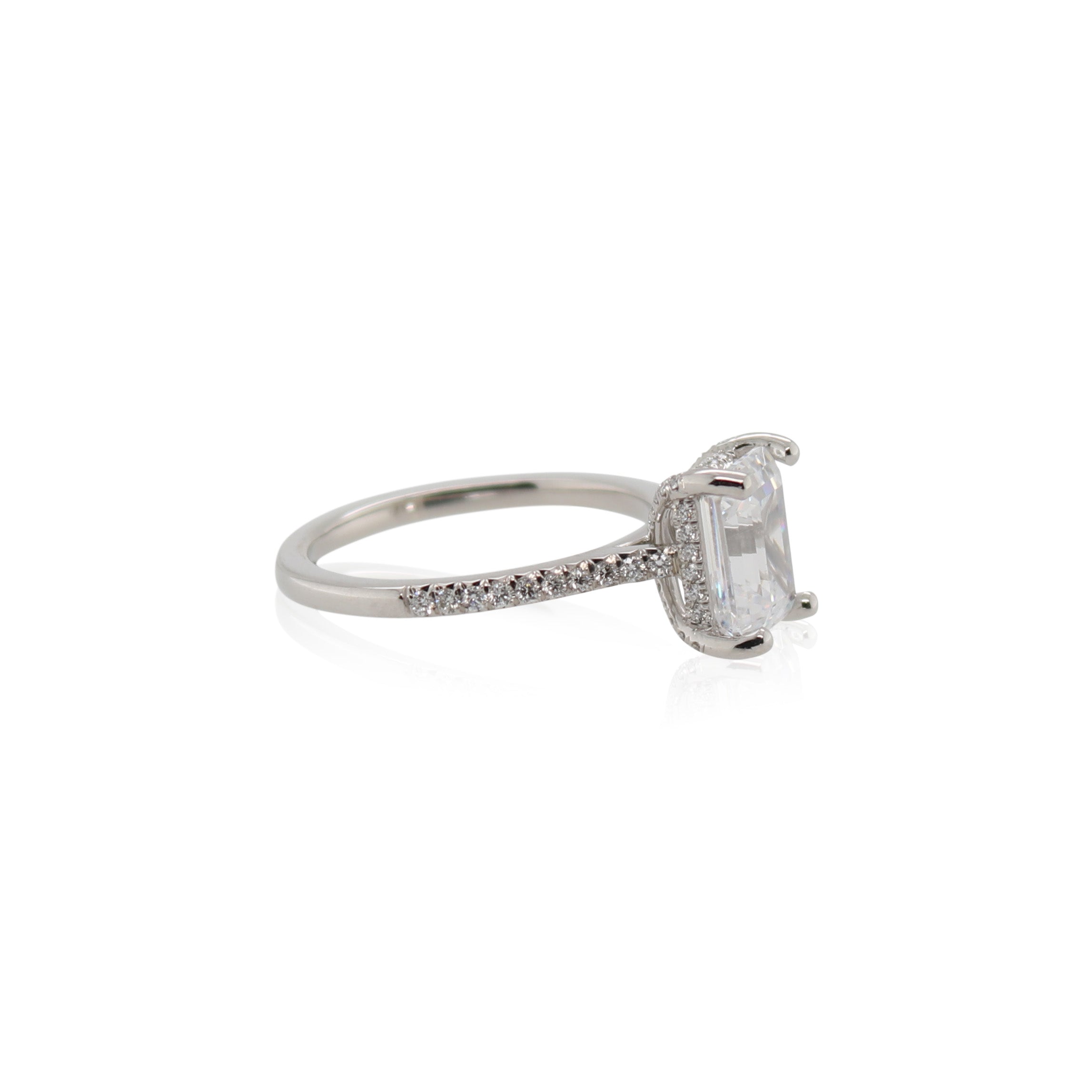 Emerald Cut Platinum Diamond Ring