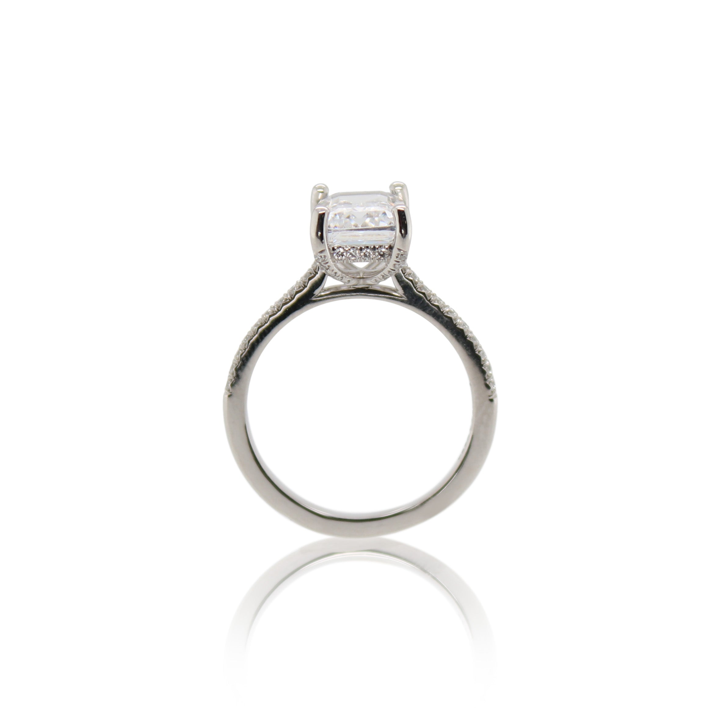 Emerald Cut Platinum Diamond Ring