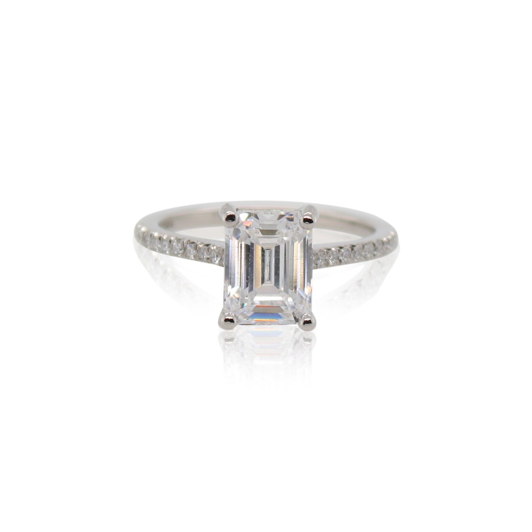 Emerald Cut Platinum Diamond Ring