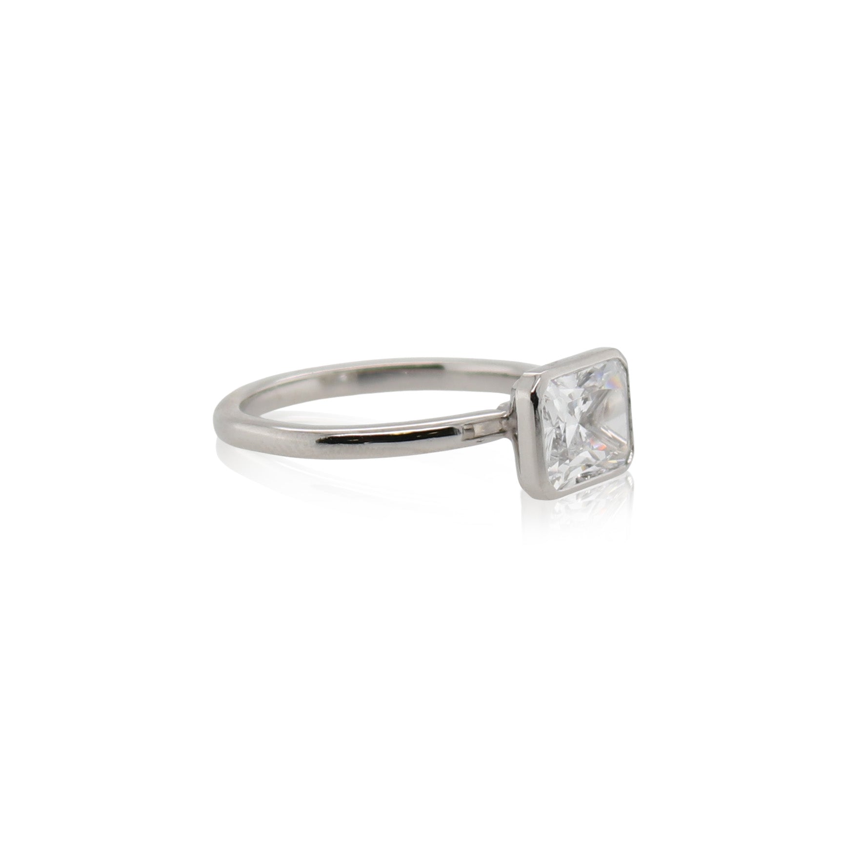 Modern Classic Bezel Set Solitaire Engagement Ring