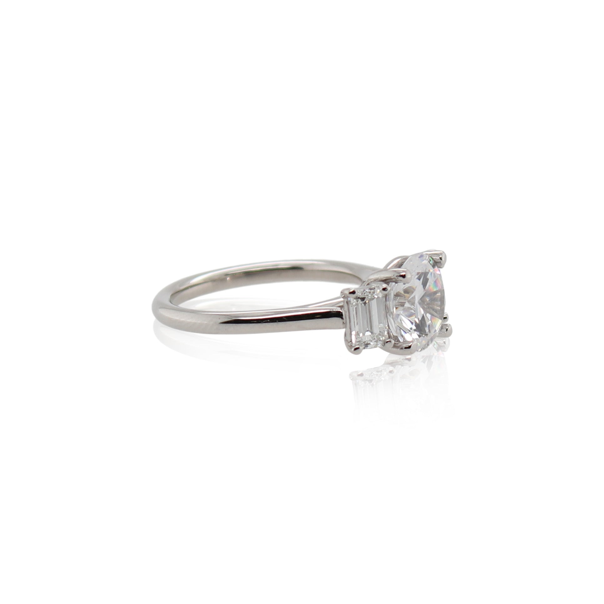 Precision Set Three Stone Diamond Engagement Ring Mounting