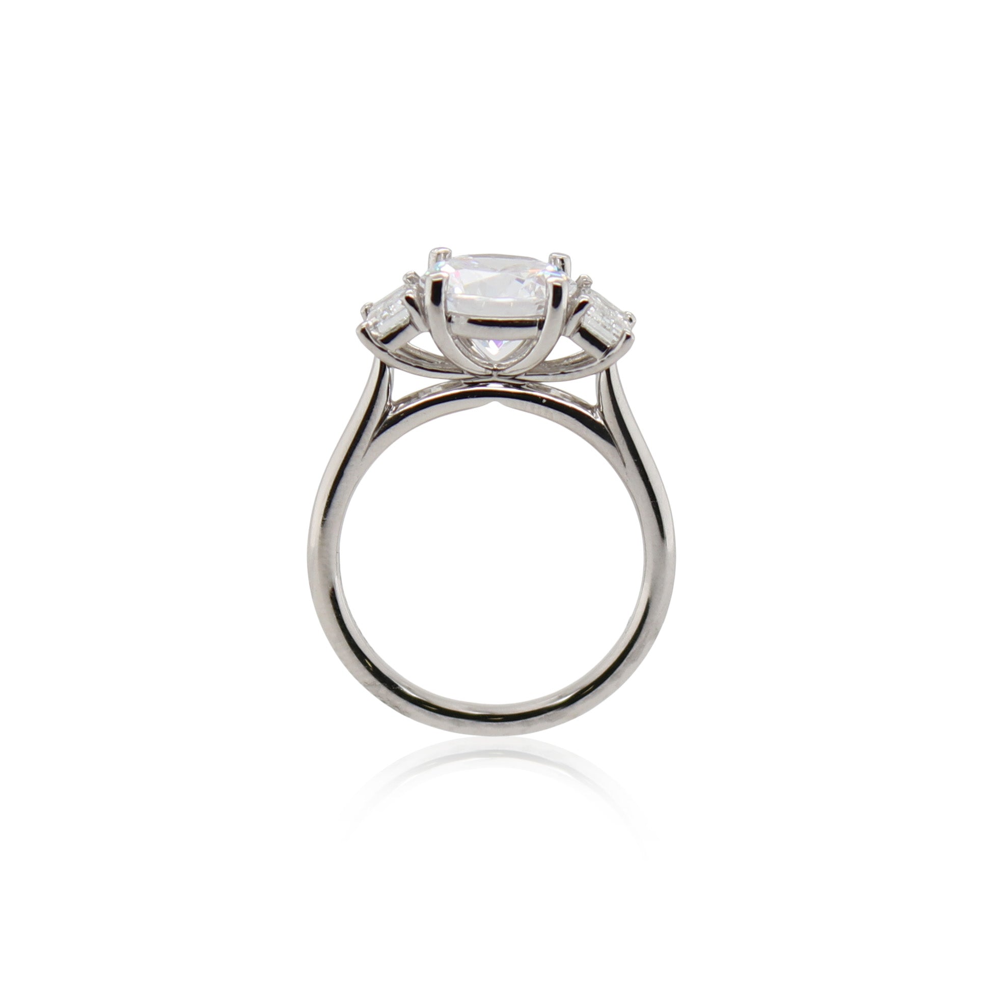 Precision Set Three Stone Diamond Engagement Ring Mounting