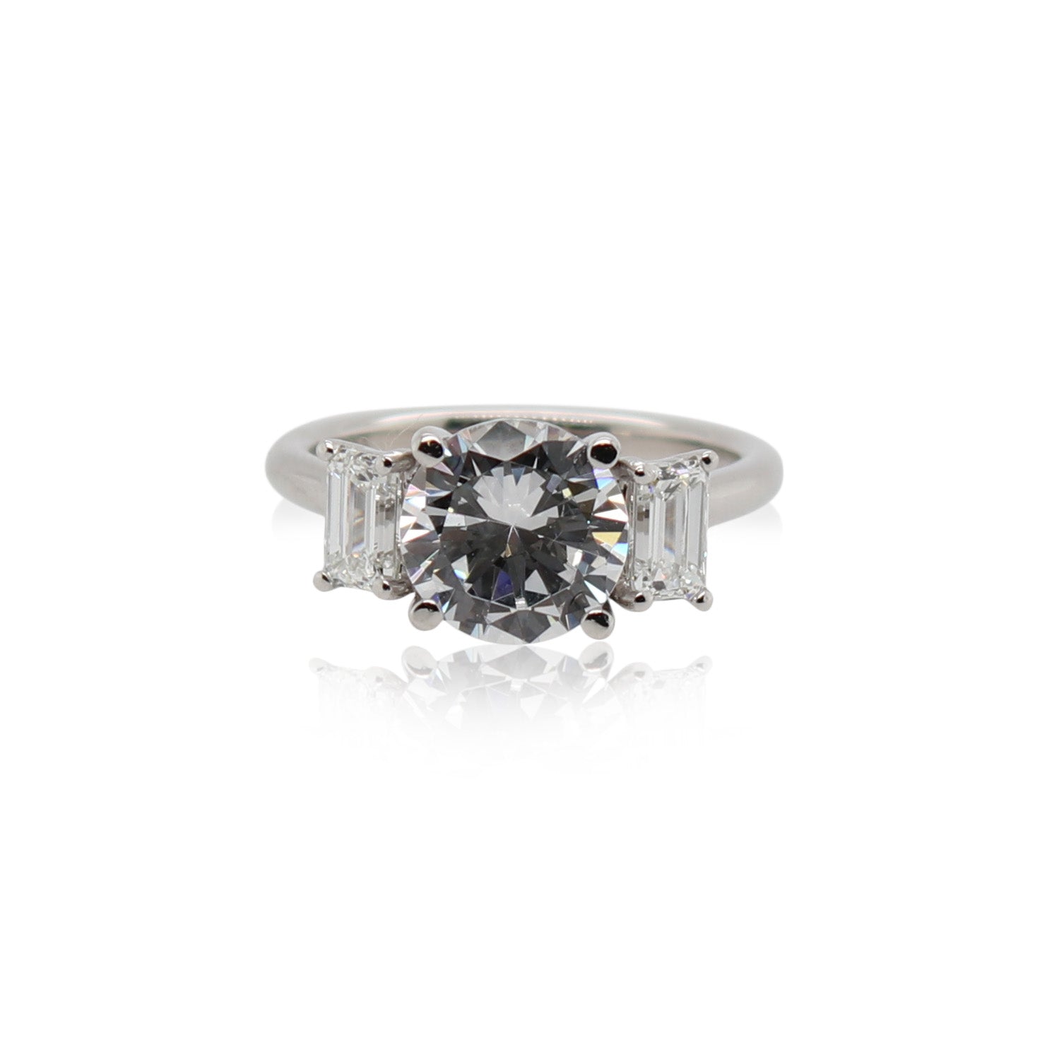 Precision Set Three Stone Diamond Engagement Ring Mounting