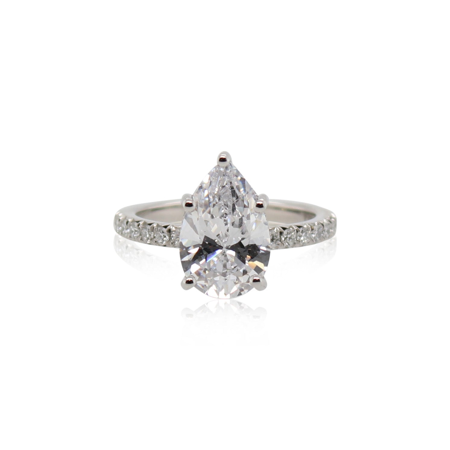3.00ct Pear Shape Diamond Engagement Ring Mounting