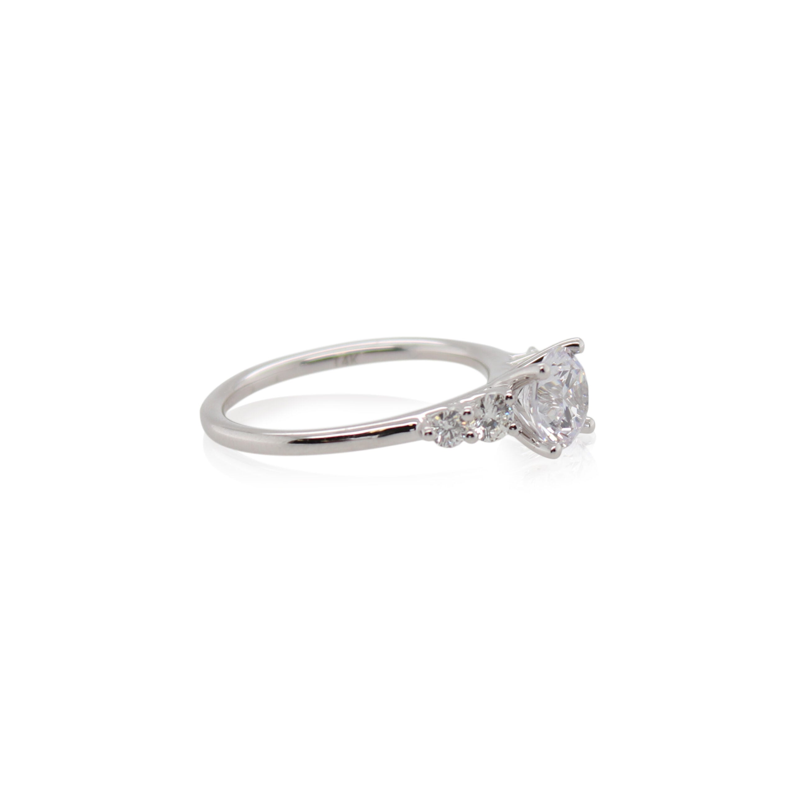 White Gold Round Diamond Engagement Ring