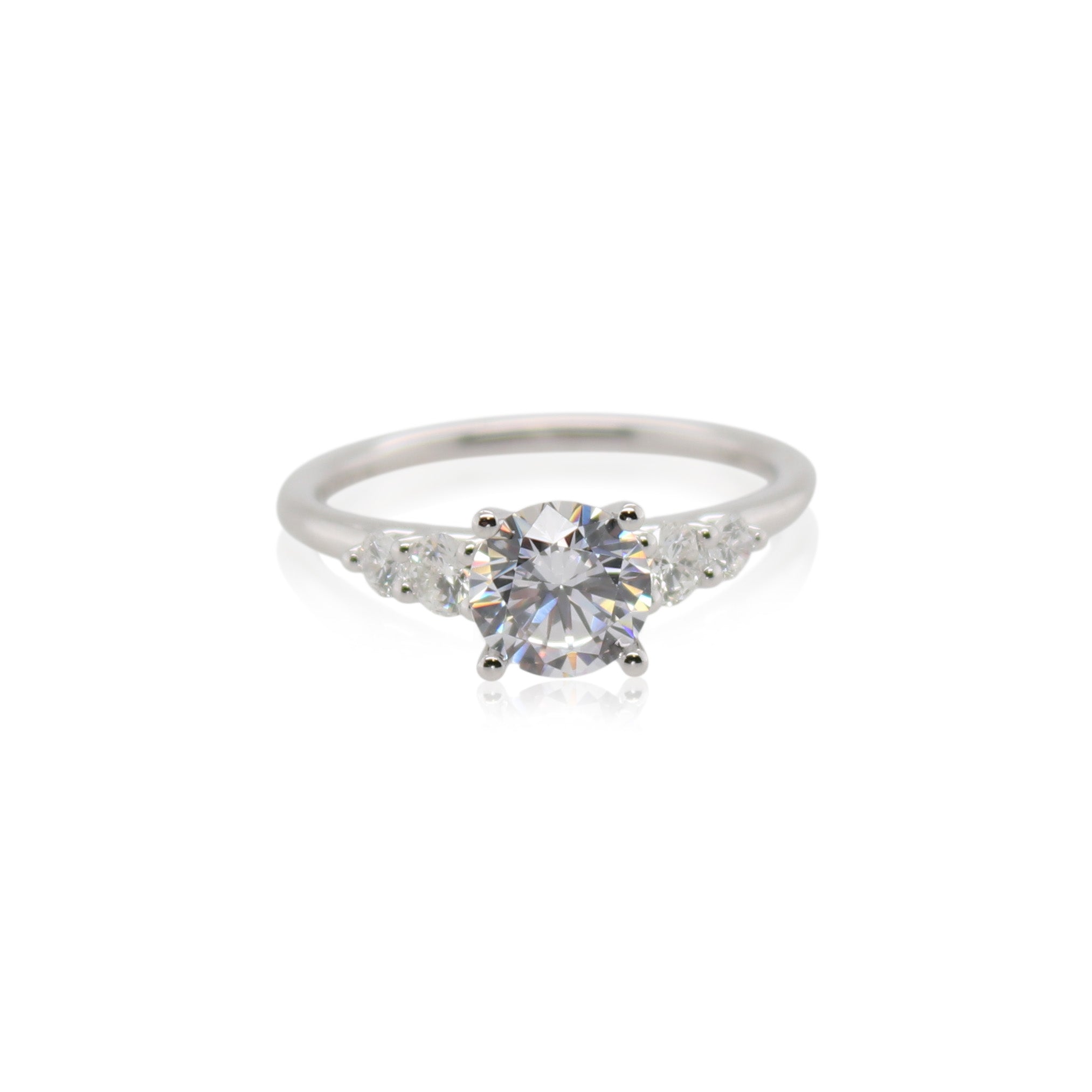 White Gold Round Diamond Engagement Ring