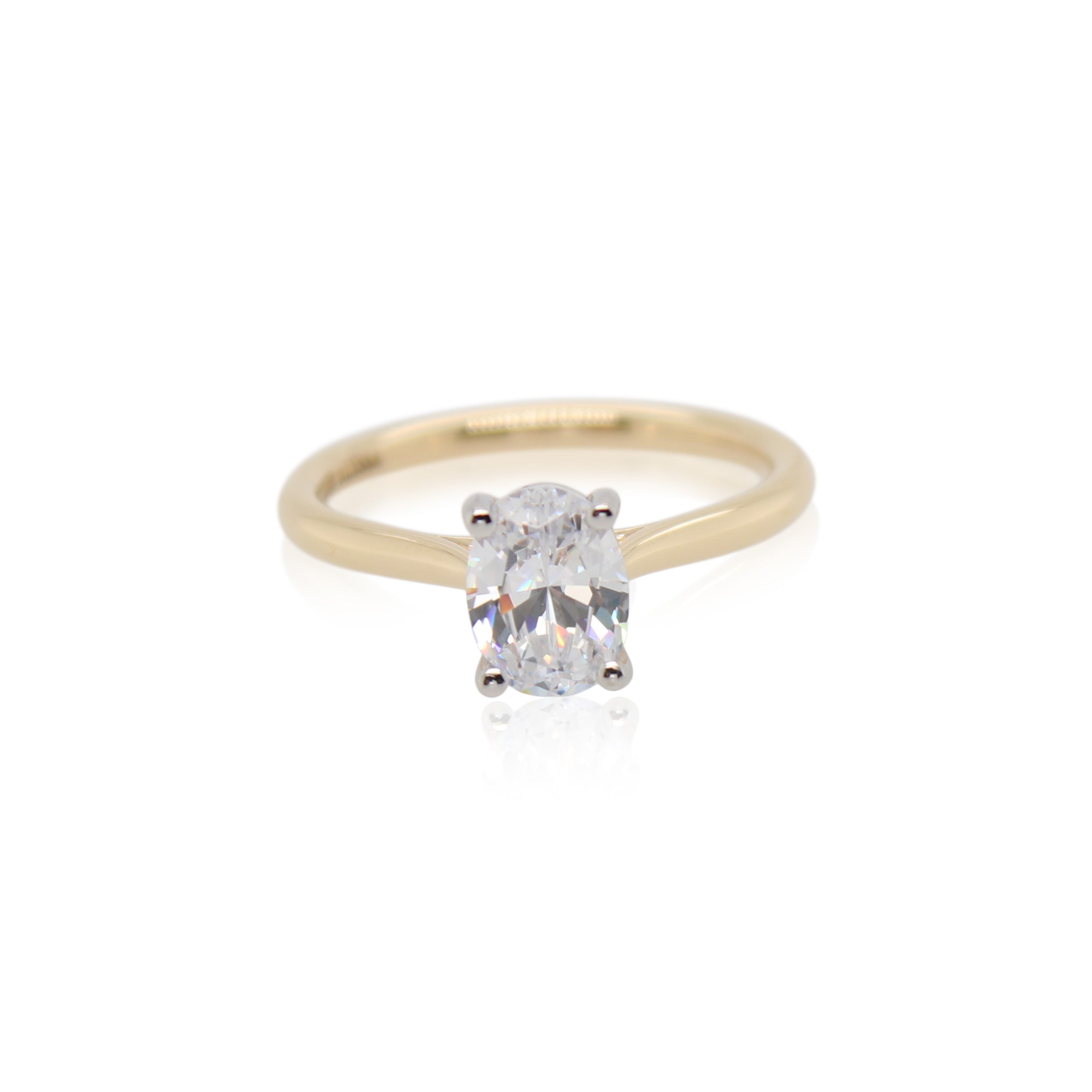 Yellow Gold and Platinum Solitaire Engagement Ring