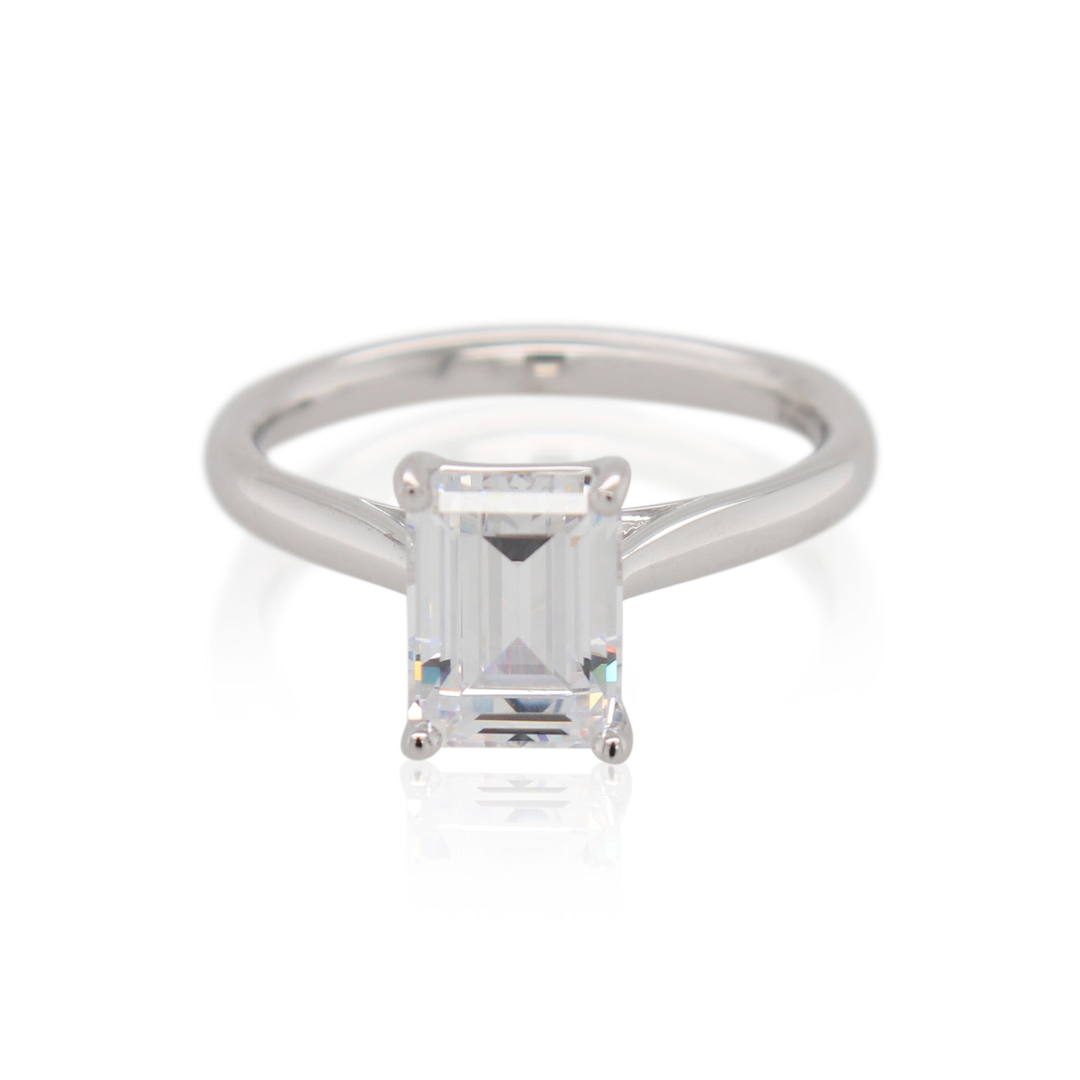 2.00ct Emerald Cut Diamond Solitaire Engagement Ring Mounting