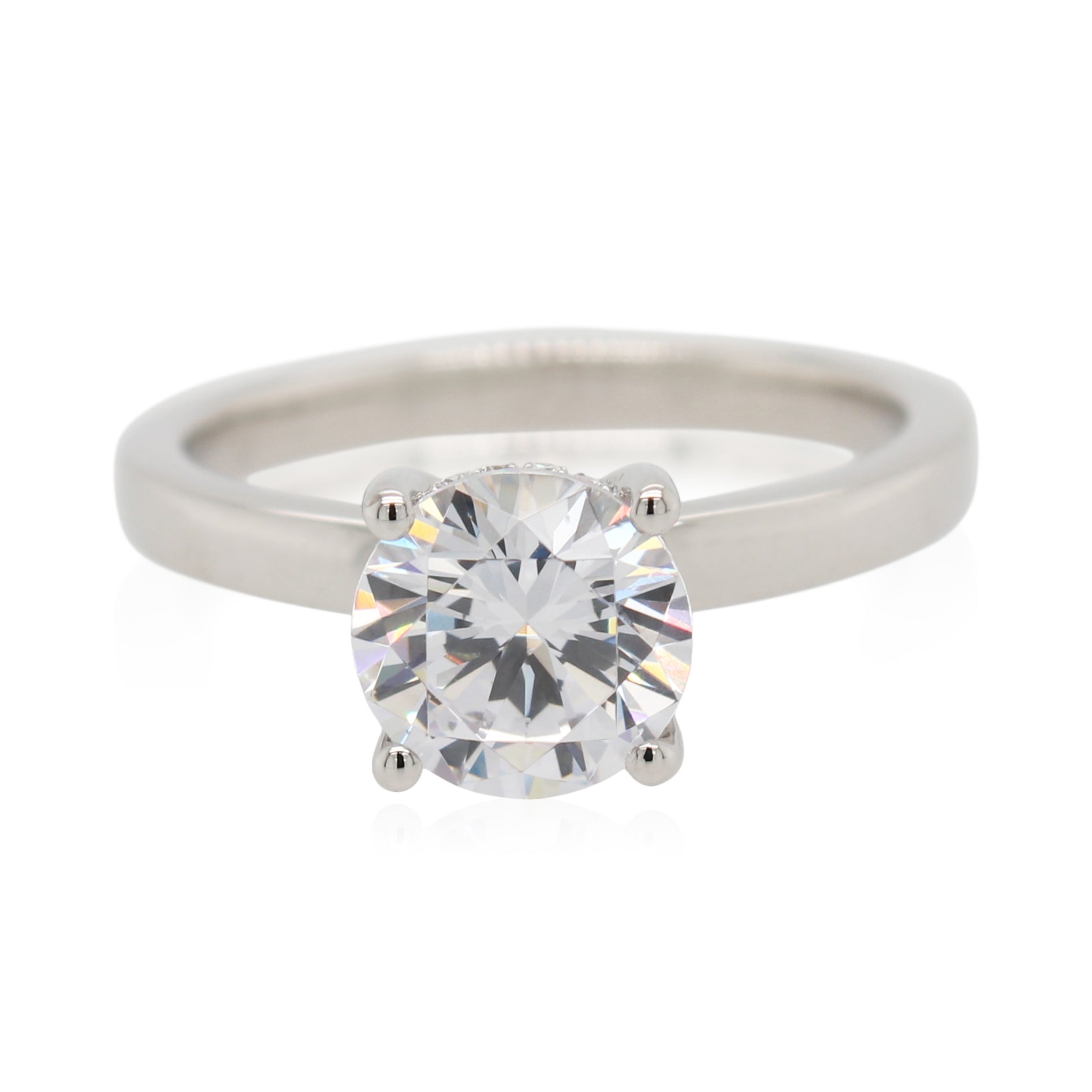 Hidden Halo Diamond Engagement Ring