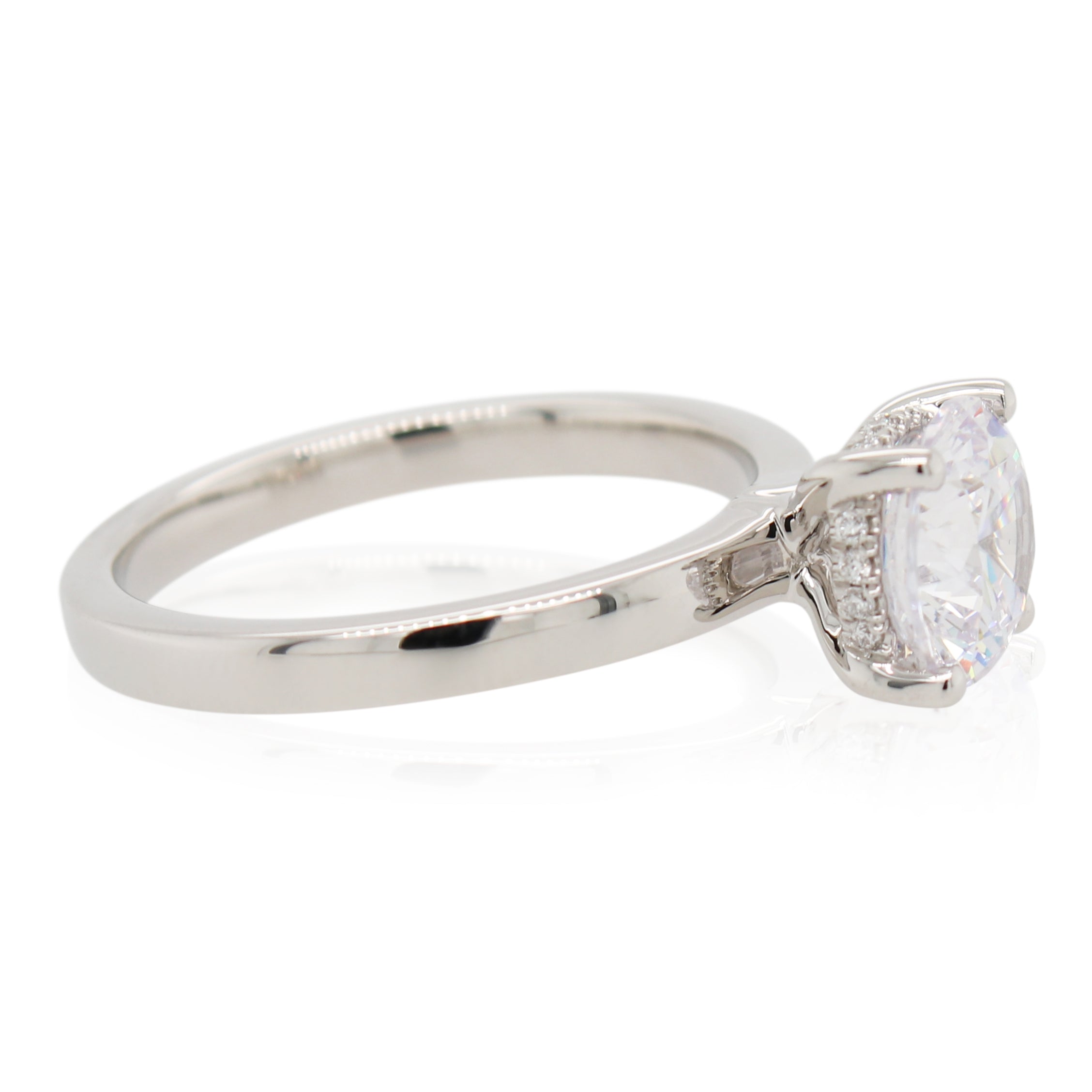 Hidden Halo Diamond Engagement Ring