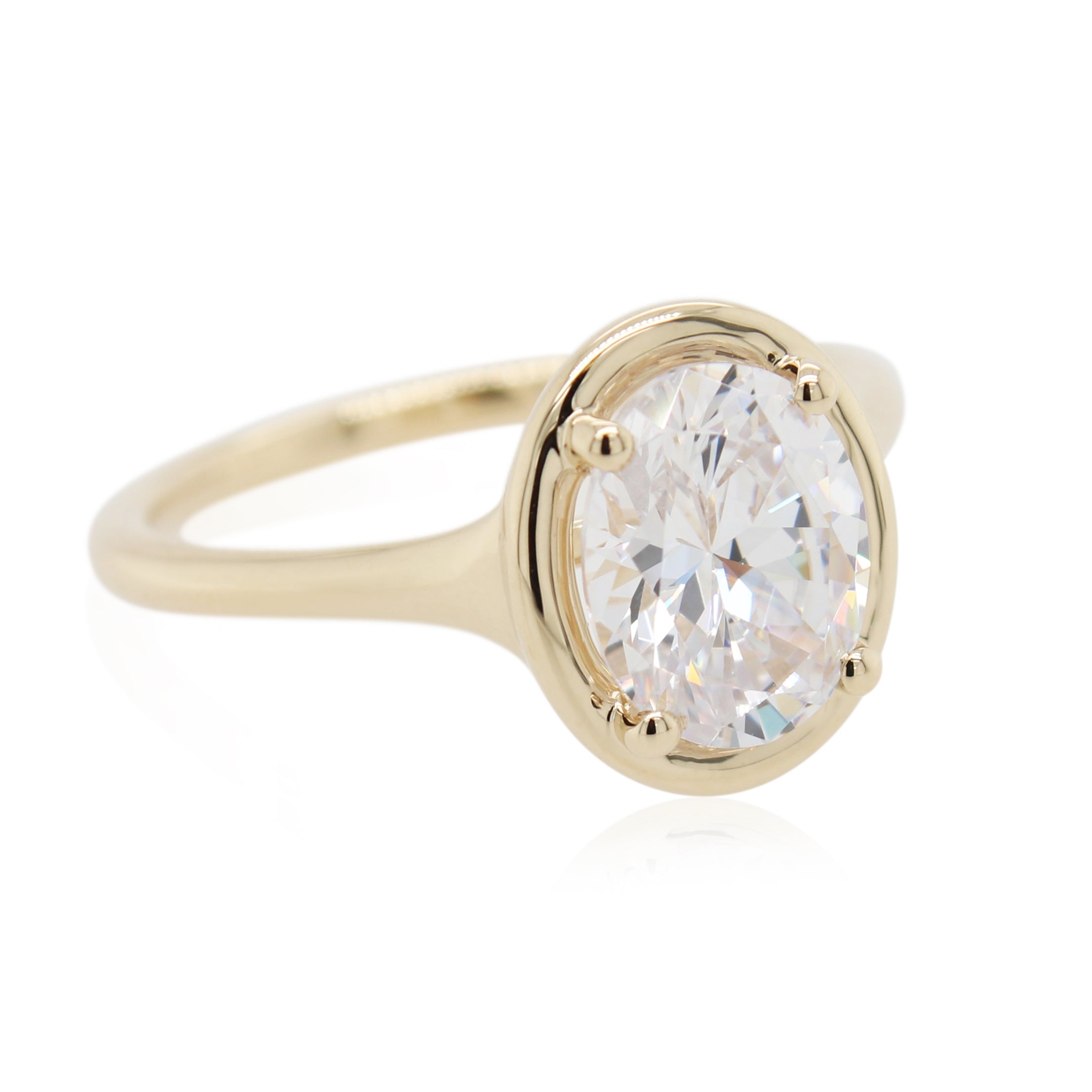 Bezel Set Diamond Solitaire Engagement Ring