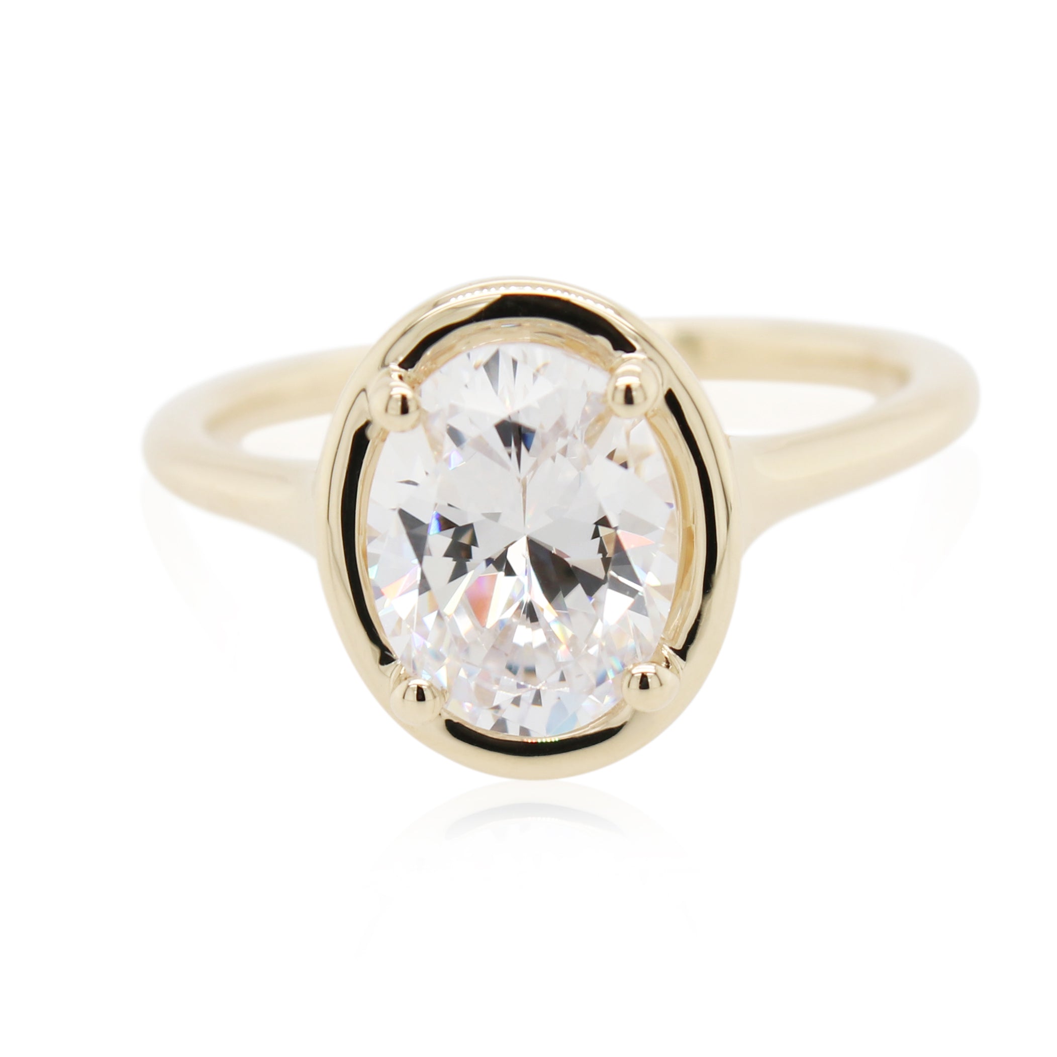Bezel Set Diamond Solitaire Engagement Ring
