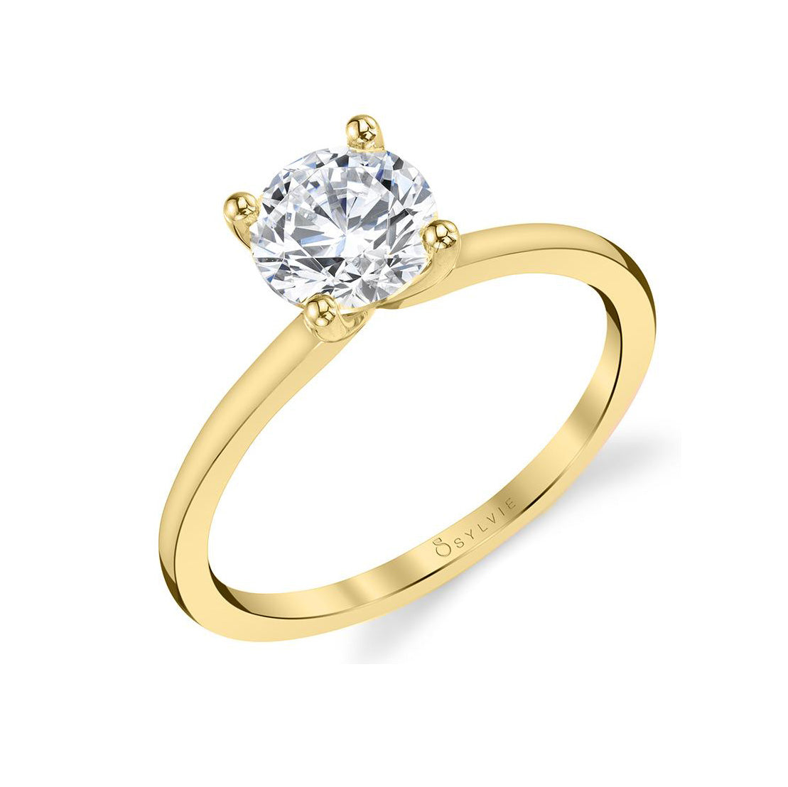 Yellow Gold 4 Prong Solitaire Diamond Engagement Mounting