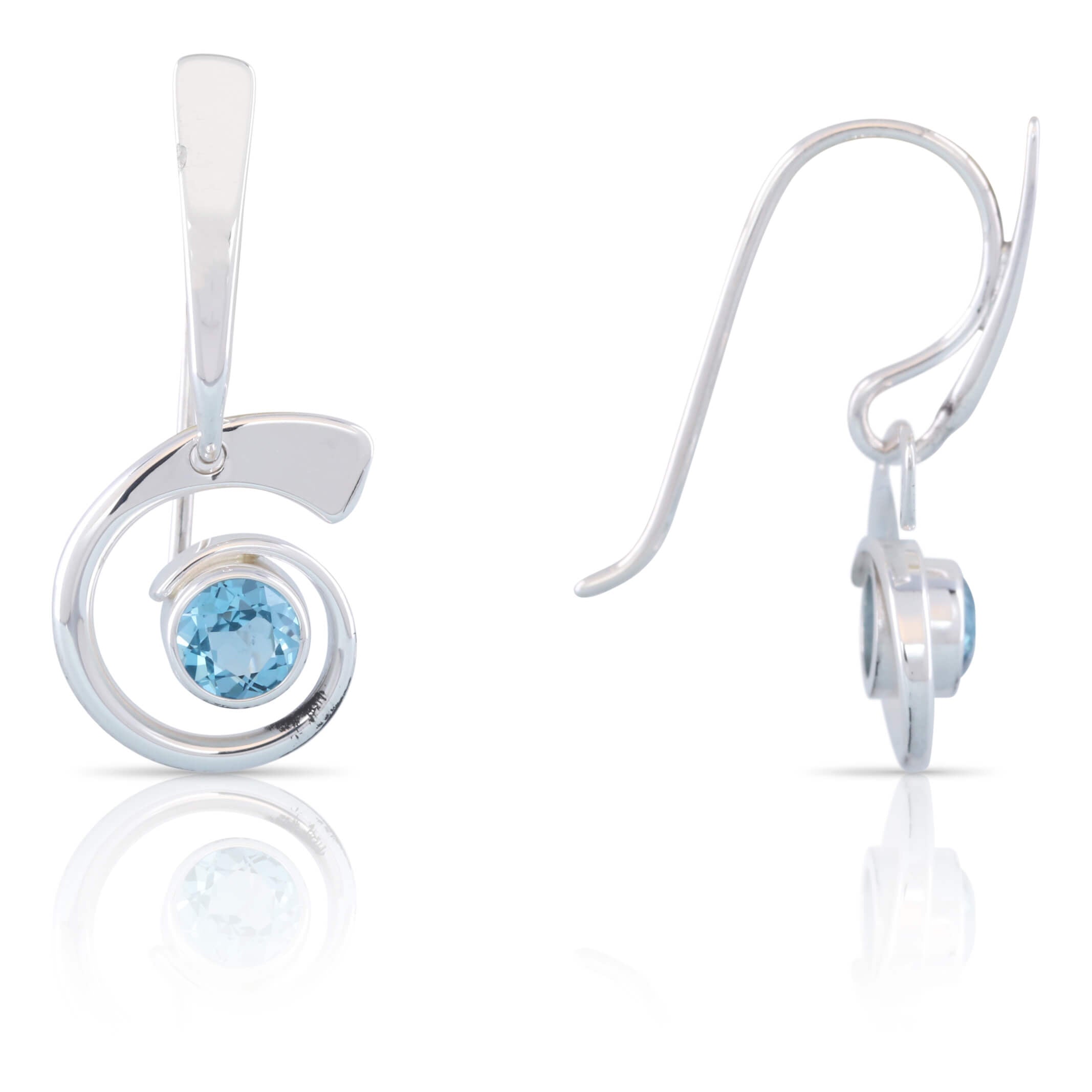 Blue Topaz Nautilus Earrings