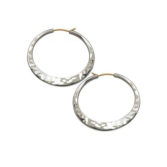 Medium Hammered Hoop Earrings