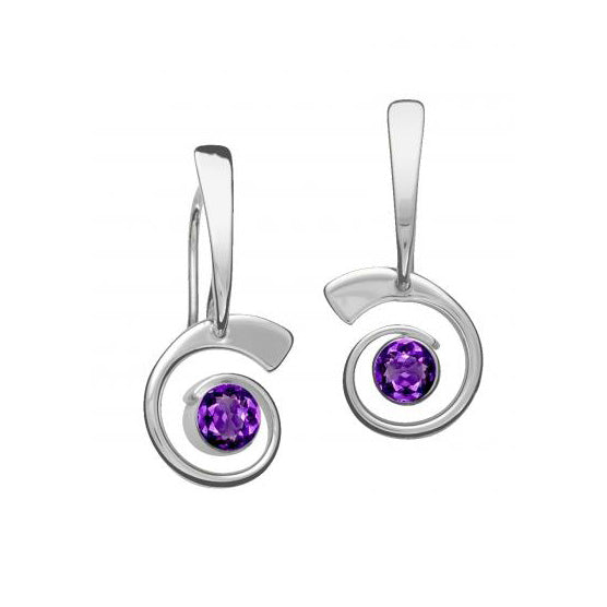 Faceted Amethyst Drop Earrings