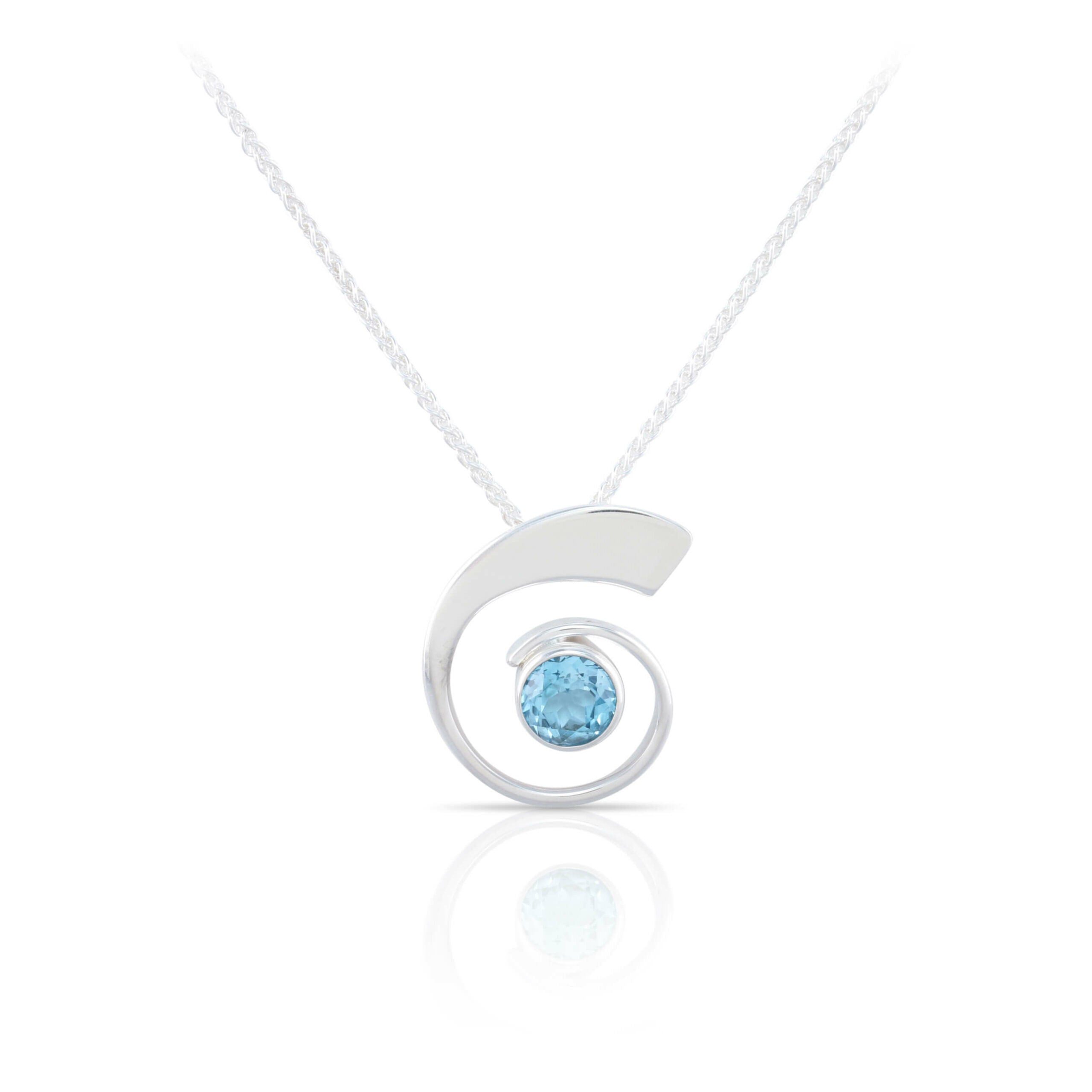 Blue Topaz Nautilus Pendant