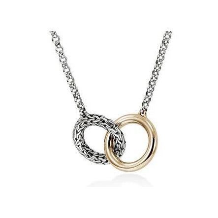 John Hardy Sterling Silver and Yellow Gold Necklace