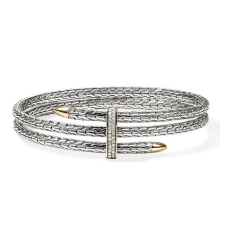 John Hardy Spear Collection Diamond Flex Cuff