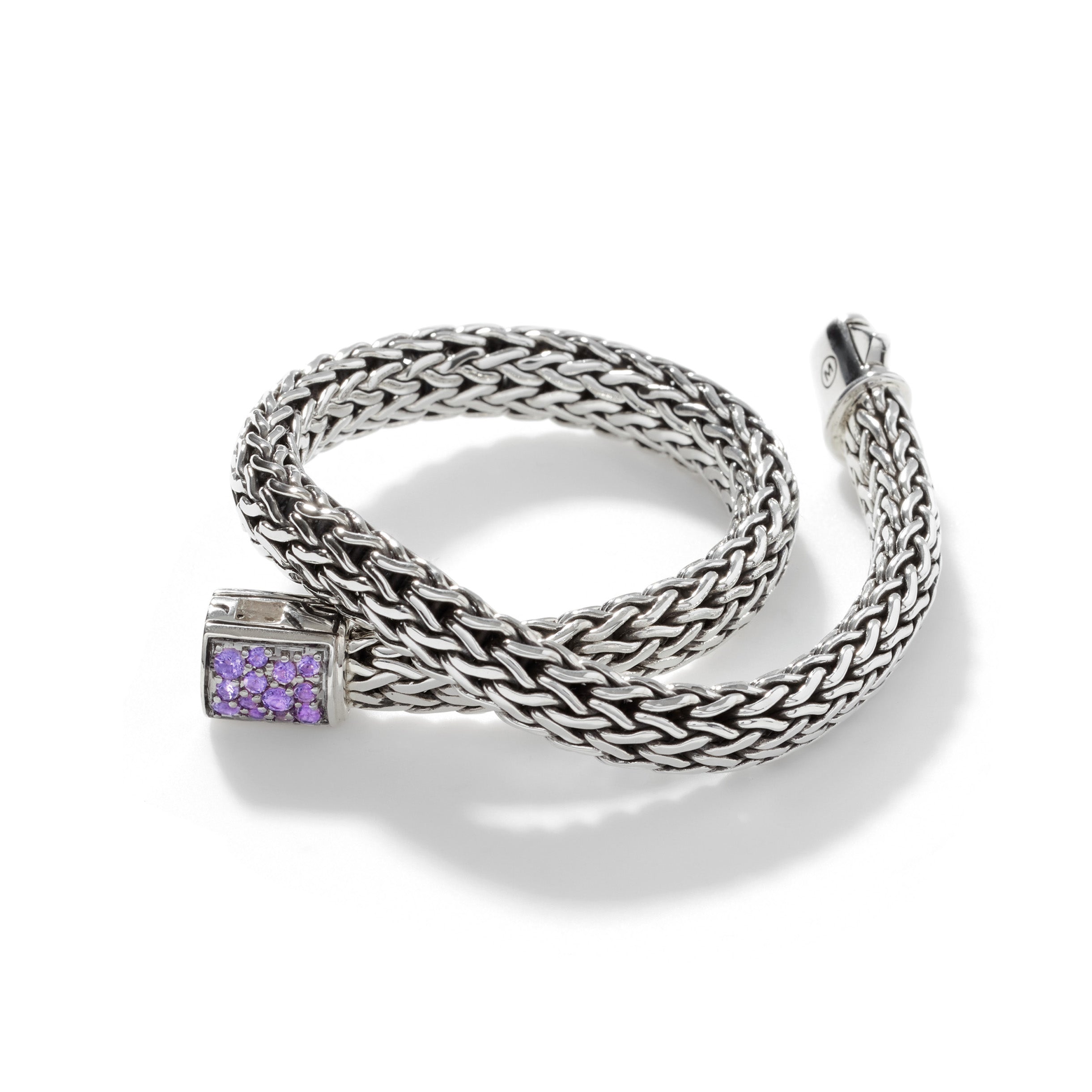 Classic Chain Black Sapphire and Amethyst Bracelet