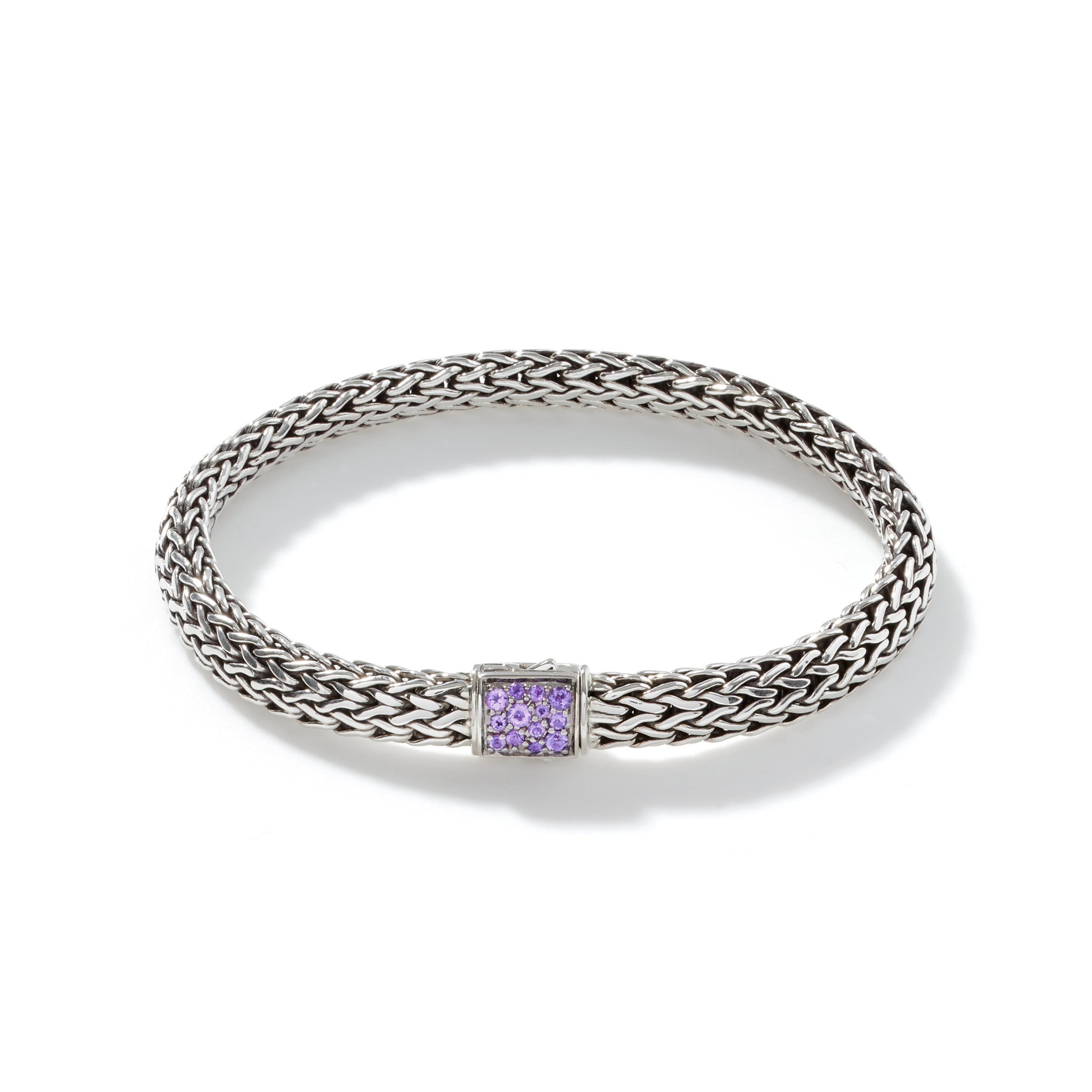 Classic Chain Black Sapphire and Amethyst Bracelet