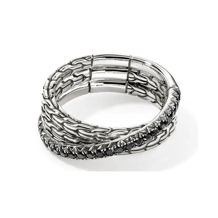 Black Sapphire Crossover Ring